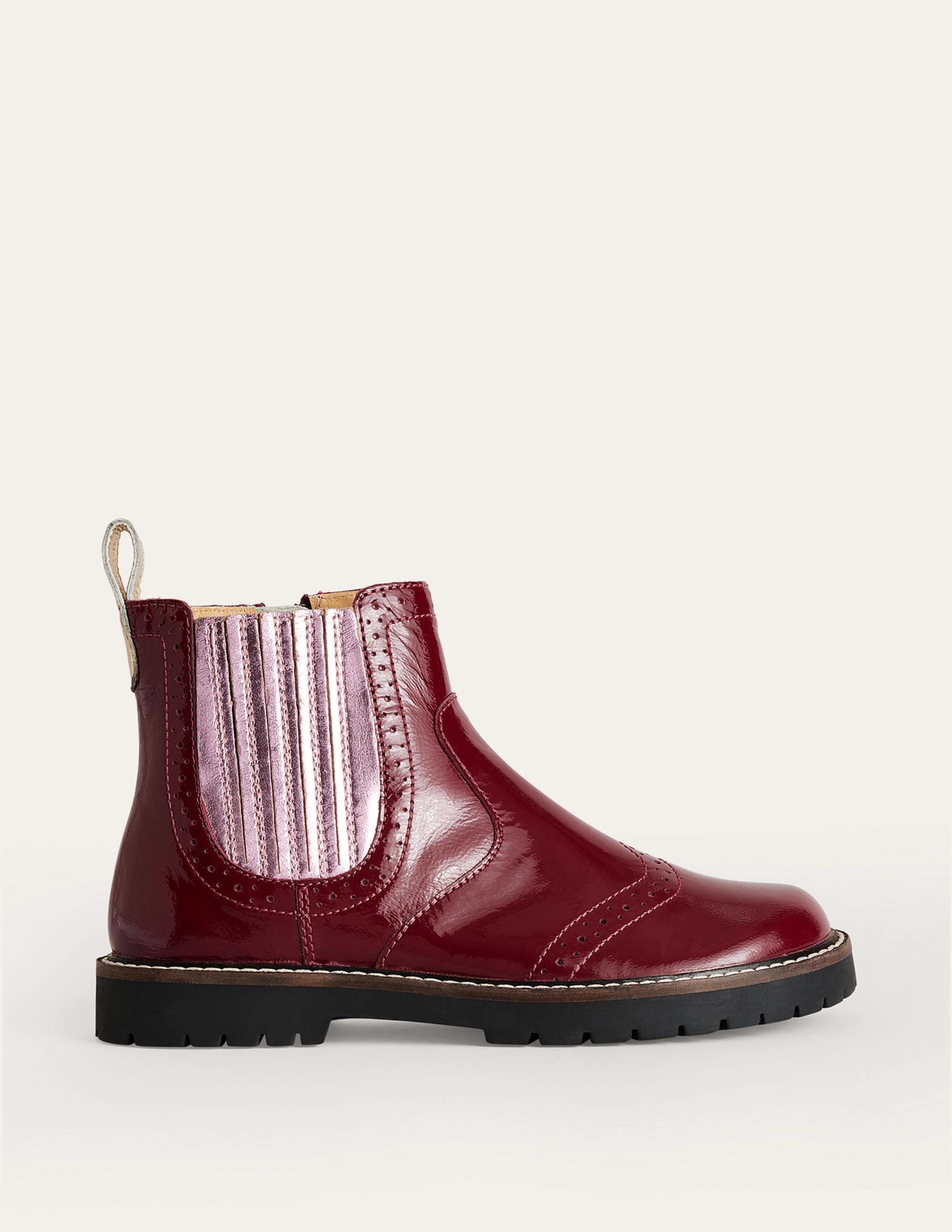 Chelsea-Stiefel aus Leder-Burgunderrotes Lackleder - Image 1