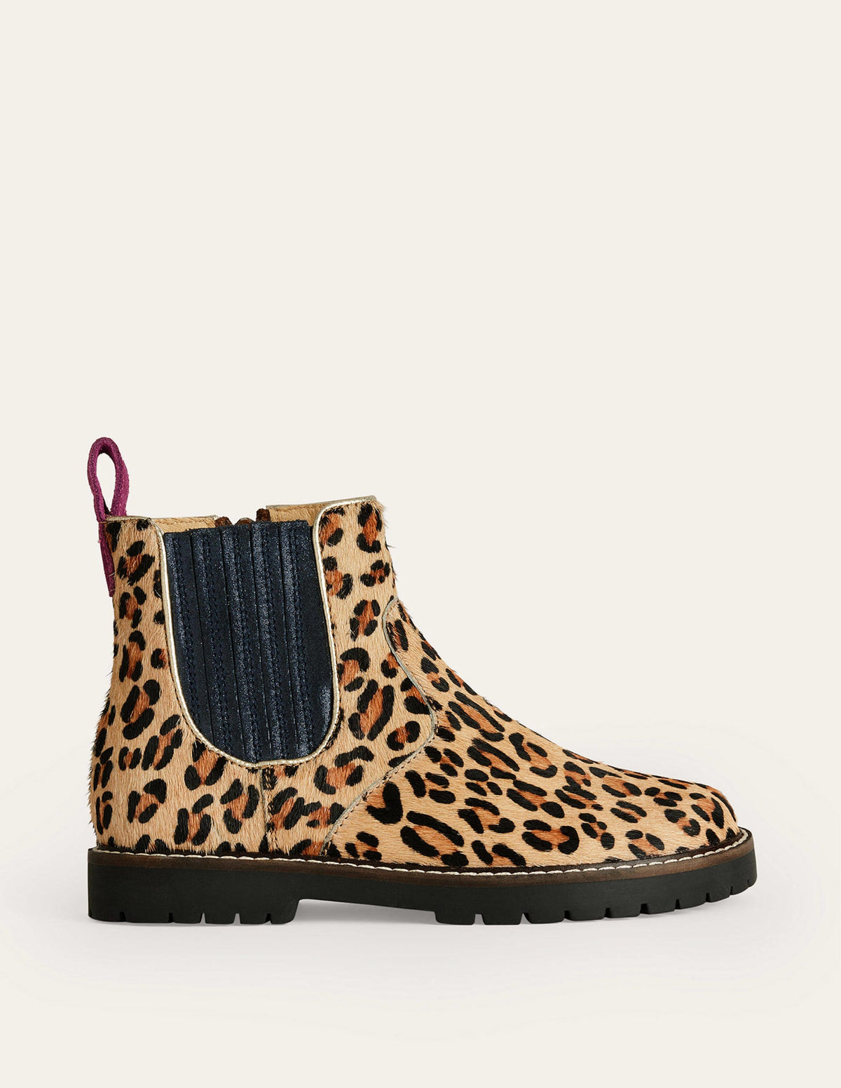 Chelsea-Stiefel aus Leder-Leopard mit marineblauem Besatz-1