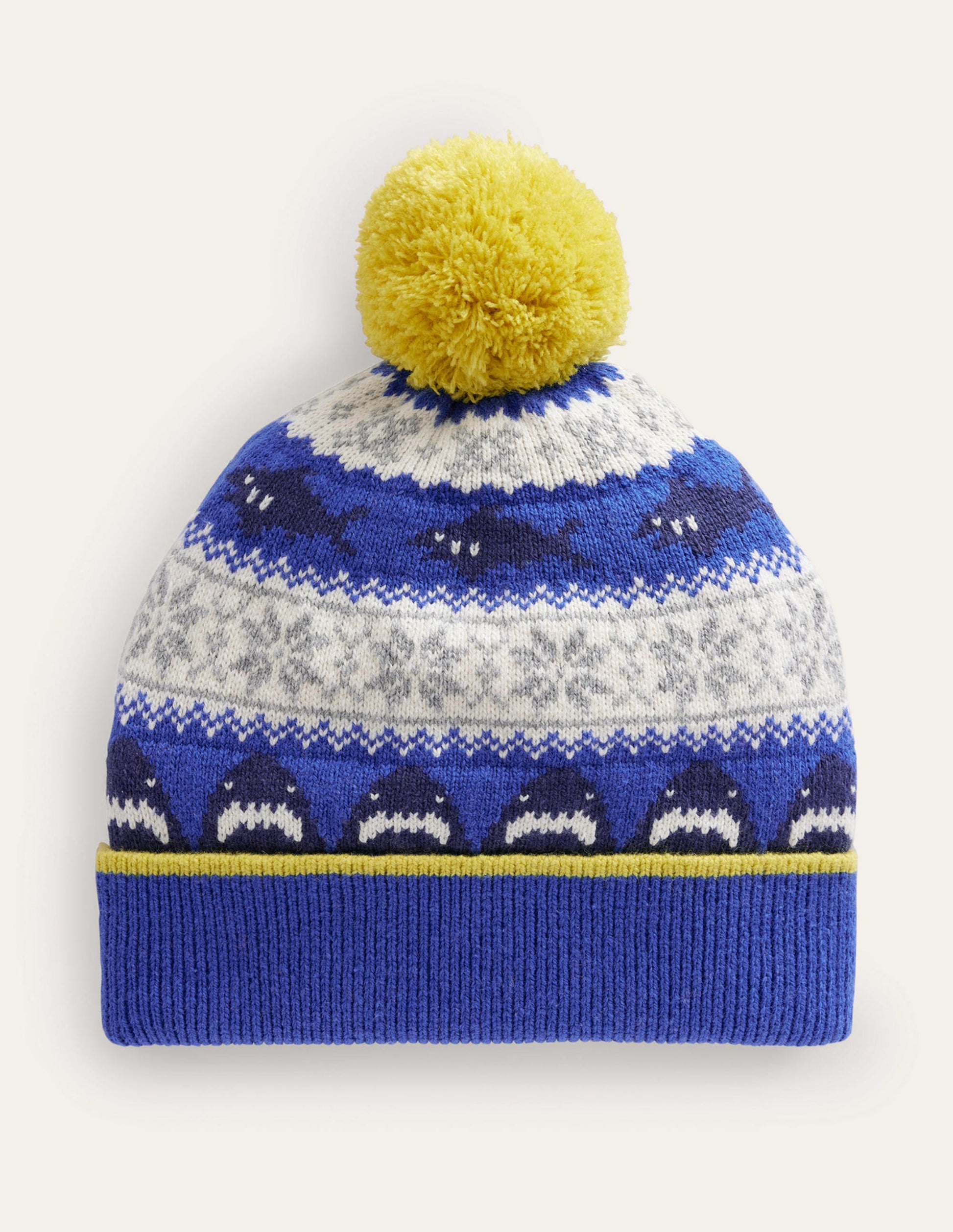 Fair-Isle-Strickmütze-Dunkles Kobaltblau Haie-1