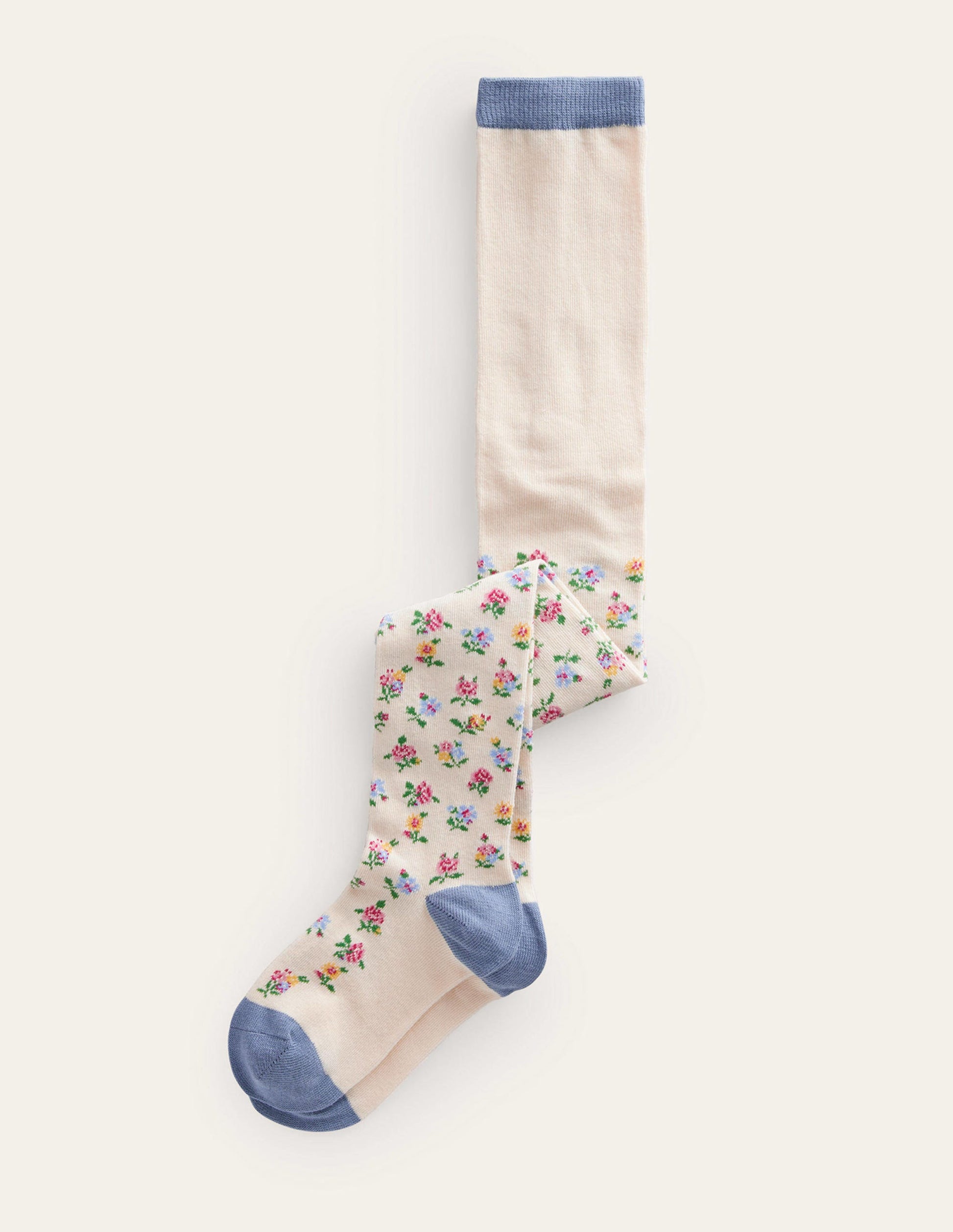 Collant à motifs-Gousse de vanille motif Rambling Rose-1