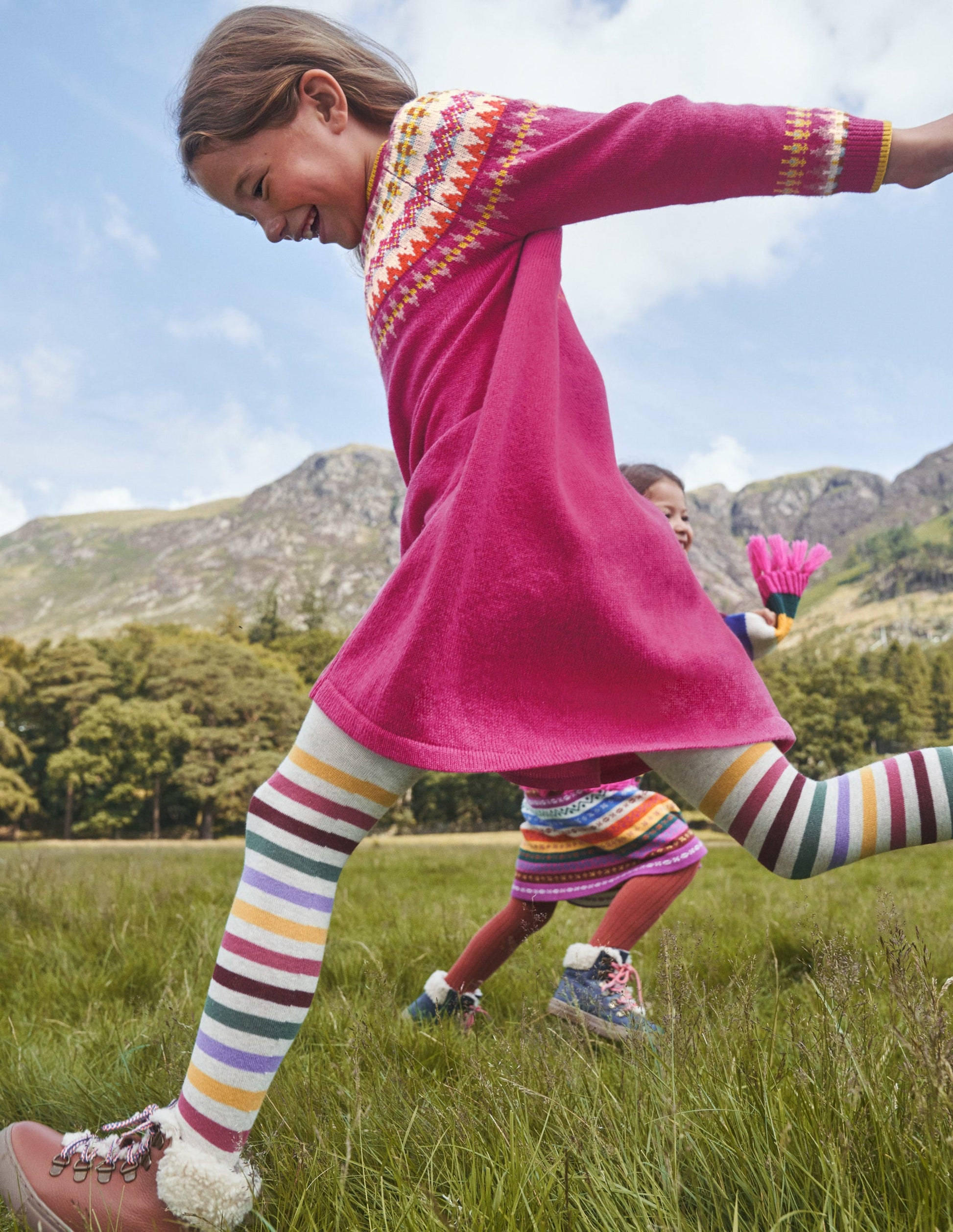 Gemusterte Strumpfhose-Bunt Regenbogen-4