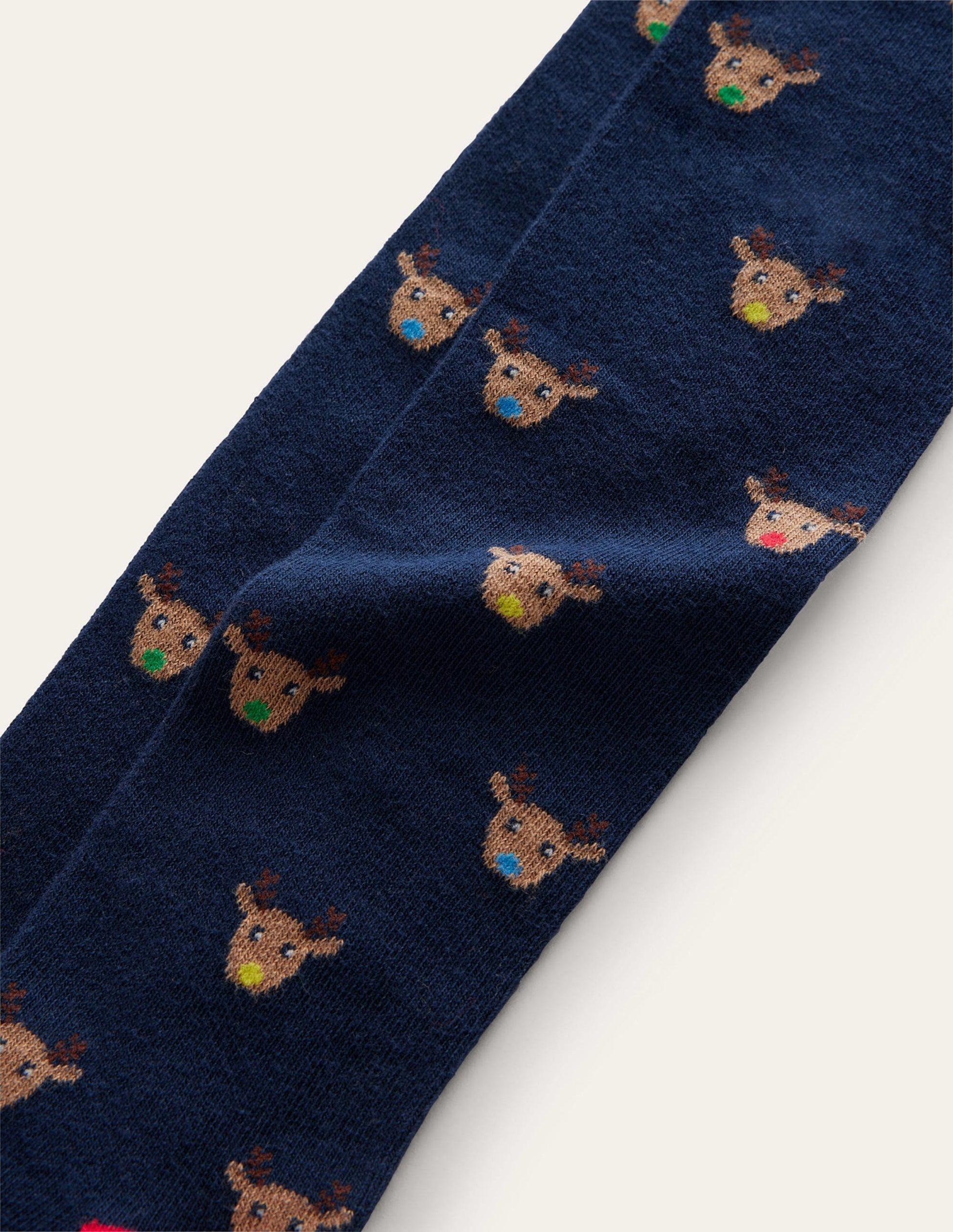 Collant à motifs-Renne bleu marine-3