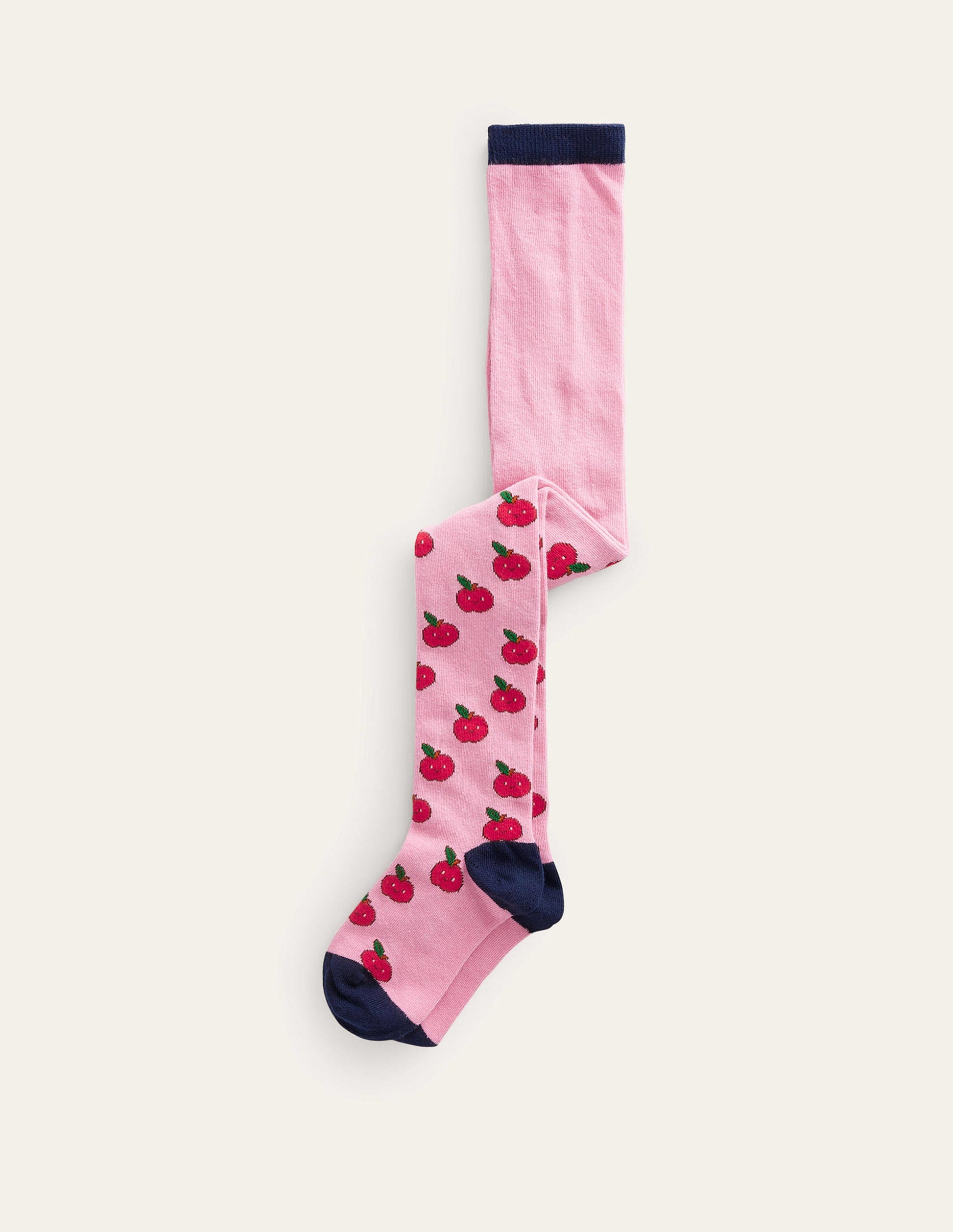Gemusterte Strumpfhose-Pink Äpfel-1