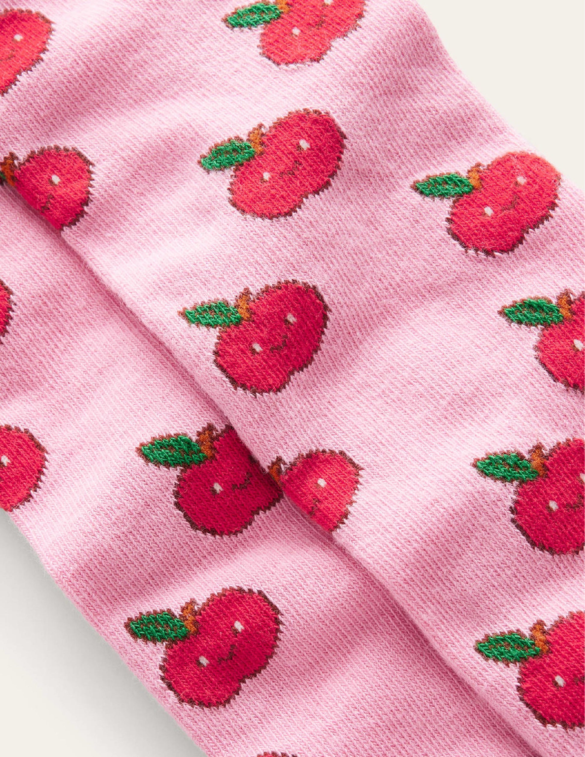 Gemusterte Strumpfhose-Pink Äpfel-3