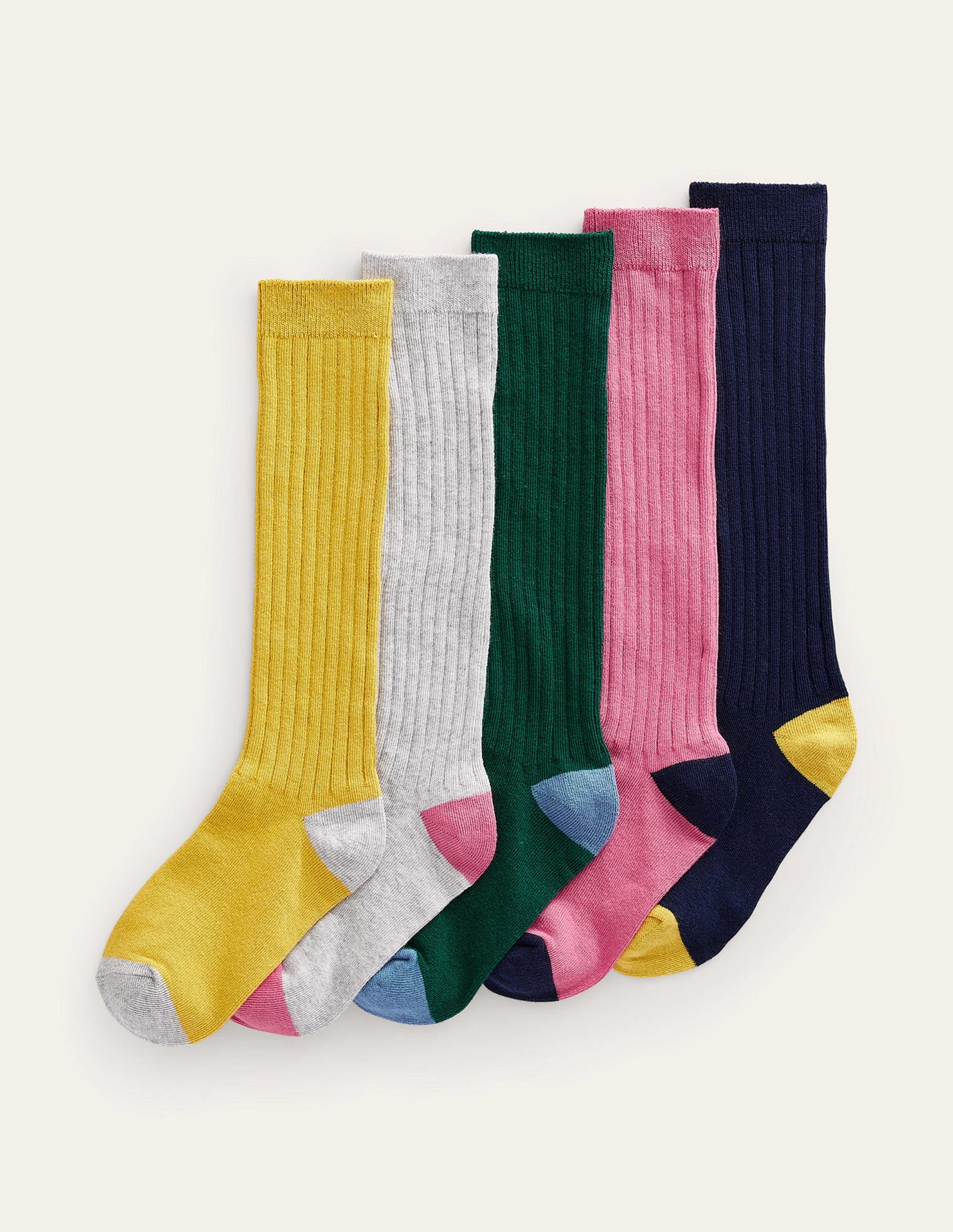 5er-Pack Rippstrick-Kniestrümpfe-Bunt - Image 1