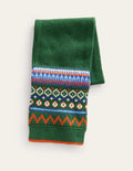 Fair-Isle-Strickschal-Monster-Grün