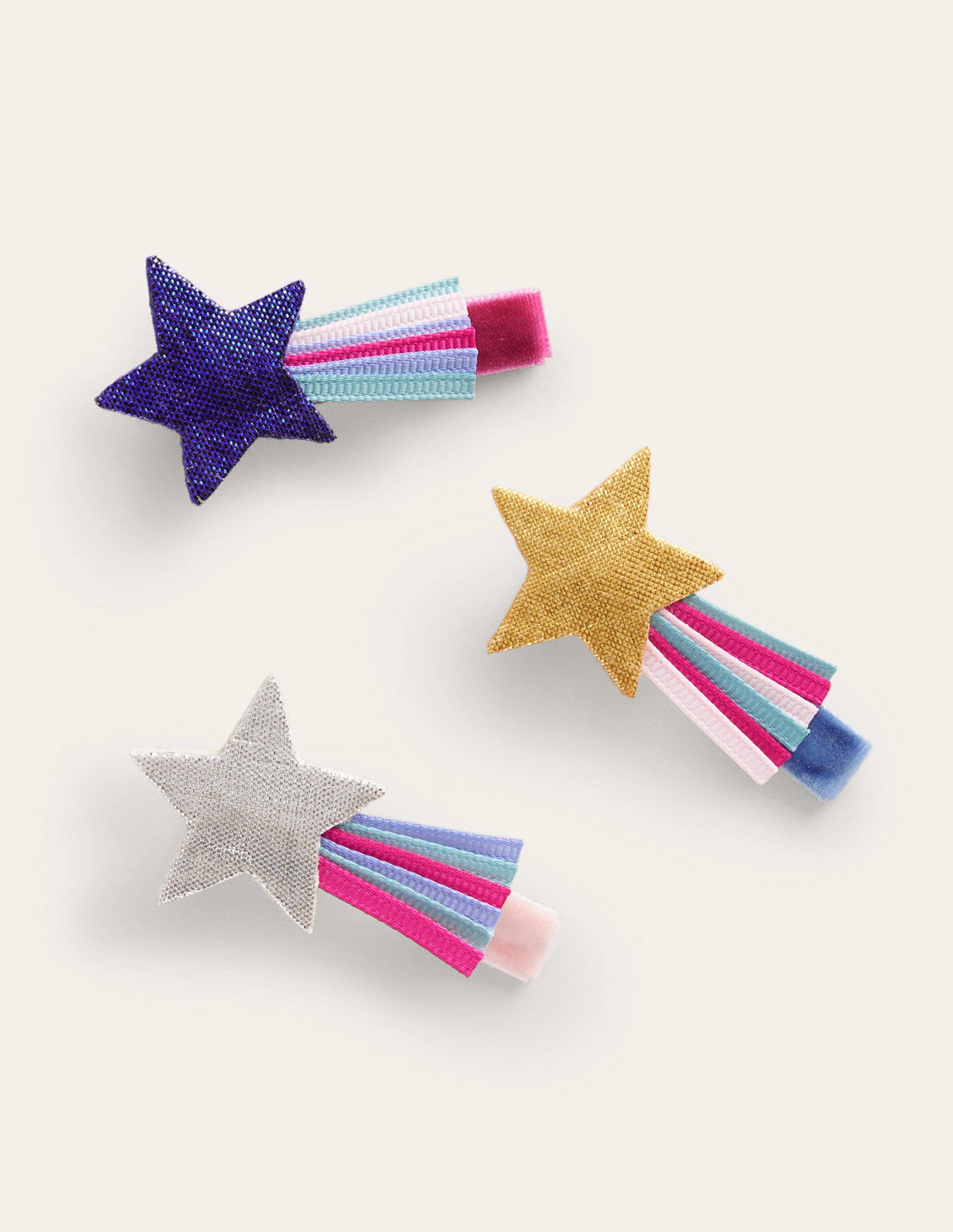 3 barrettes à cheveux-Étoiles métallisées-1
