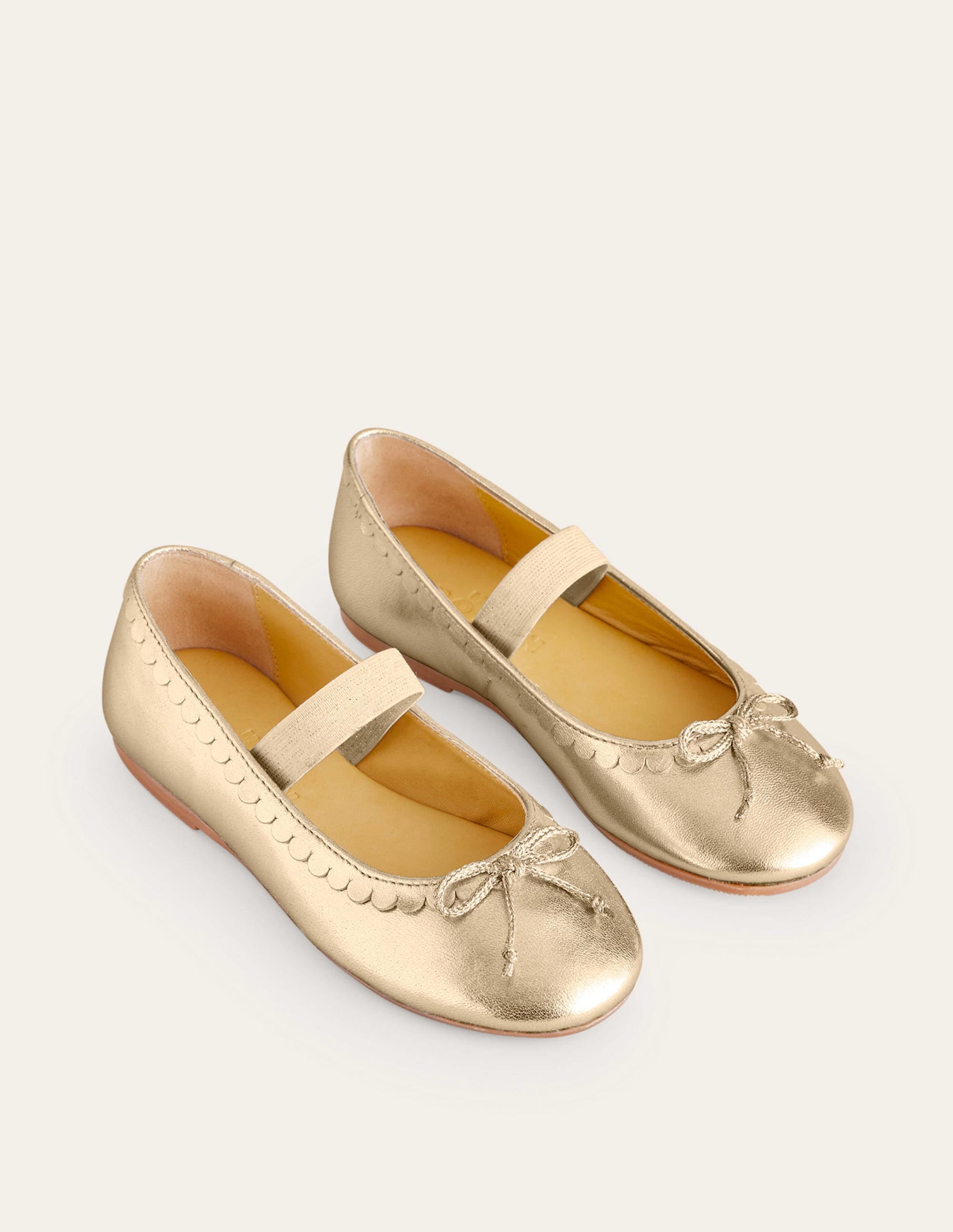 Ballerinas aus Leder-Antikes Messing - Image 2