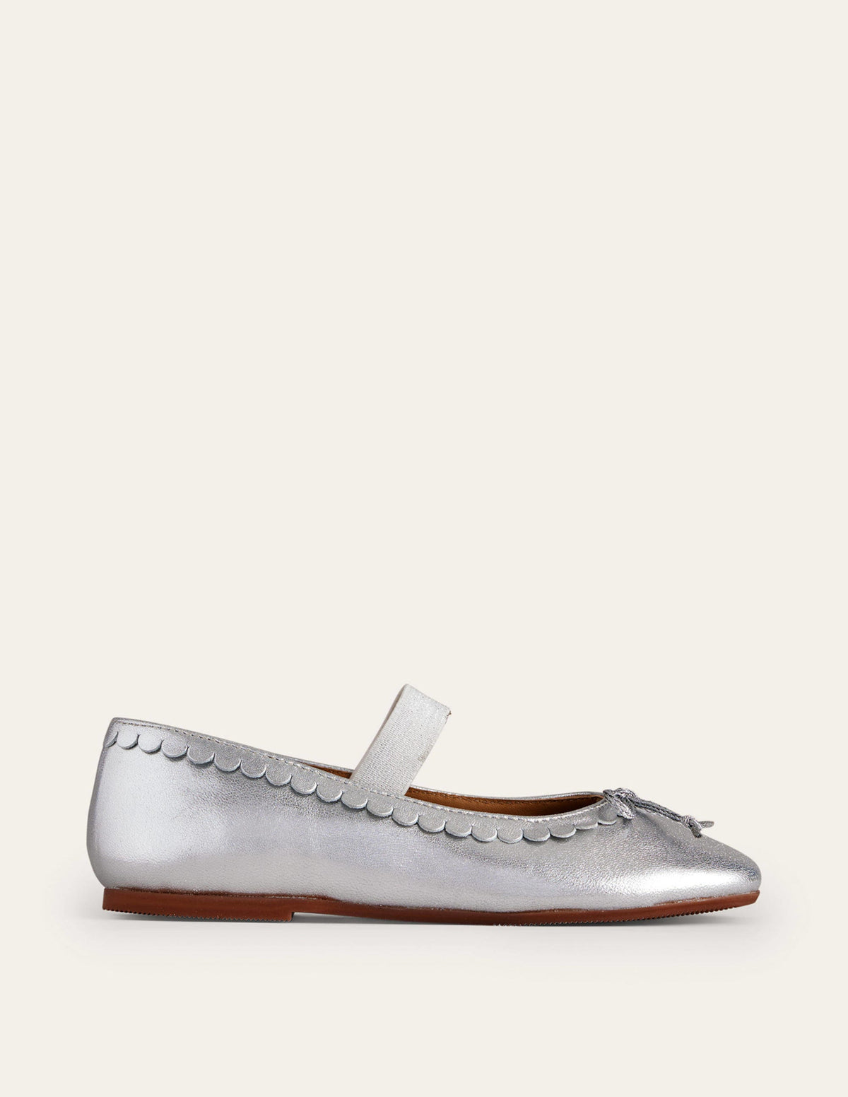 Ballerinas aus Leder-Metallic - Image 1