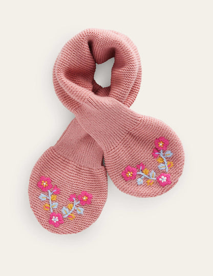 Knitted Keyhole Scarf-French Pink