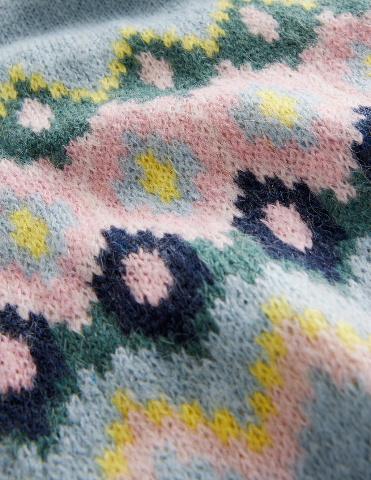 Fair Isle Hat and Scarf Set-Dusk Blue - Image 2