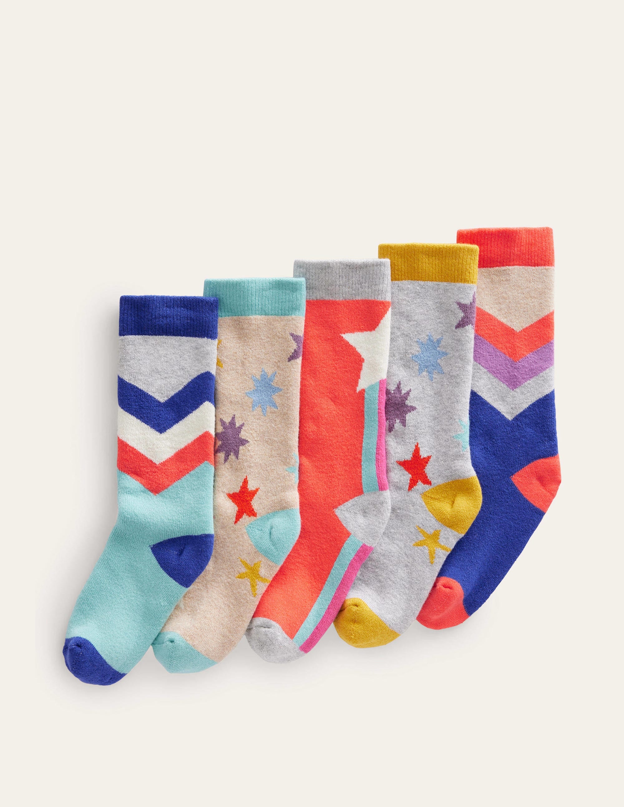 Ski Socks 5 Pack-Stars/ Chevron - Image 1