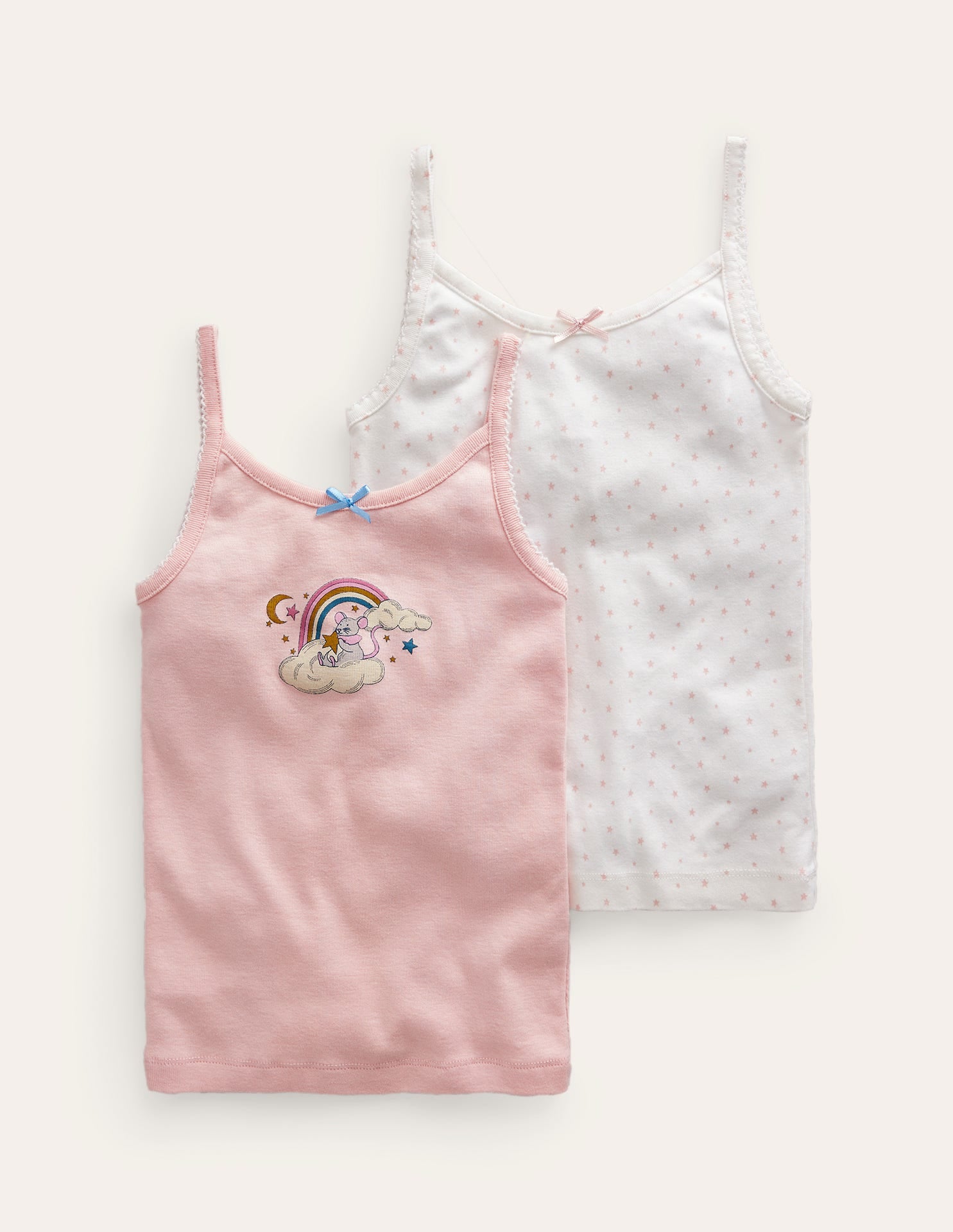 2er-Pack Unterhemden-Rosa Bezaubernde Motive-1