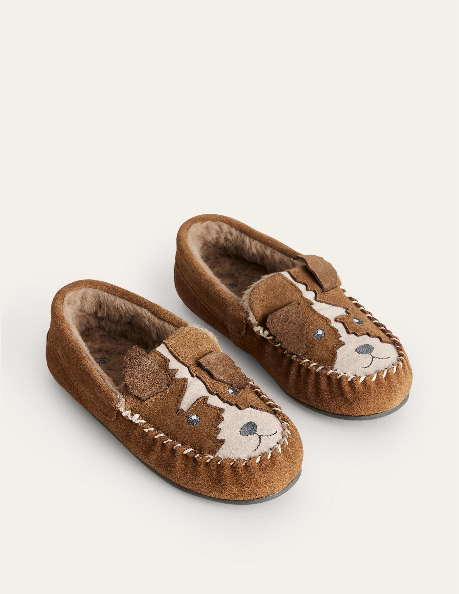 Slipper aus Veloursleder-Hellbraun-2