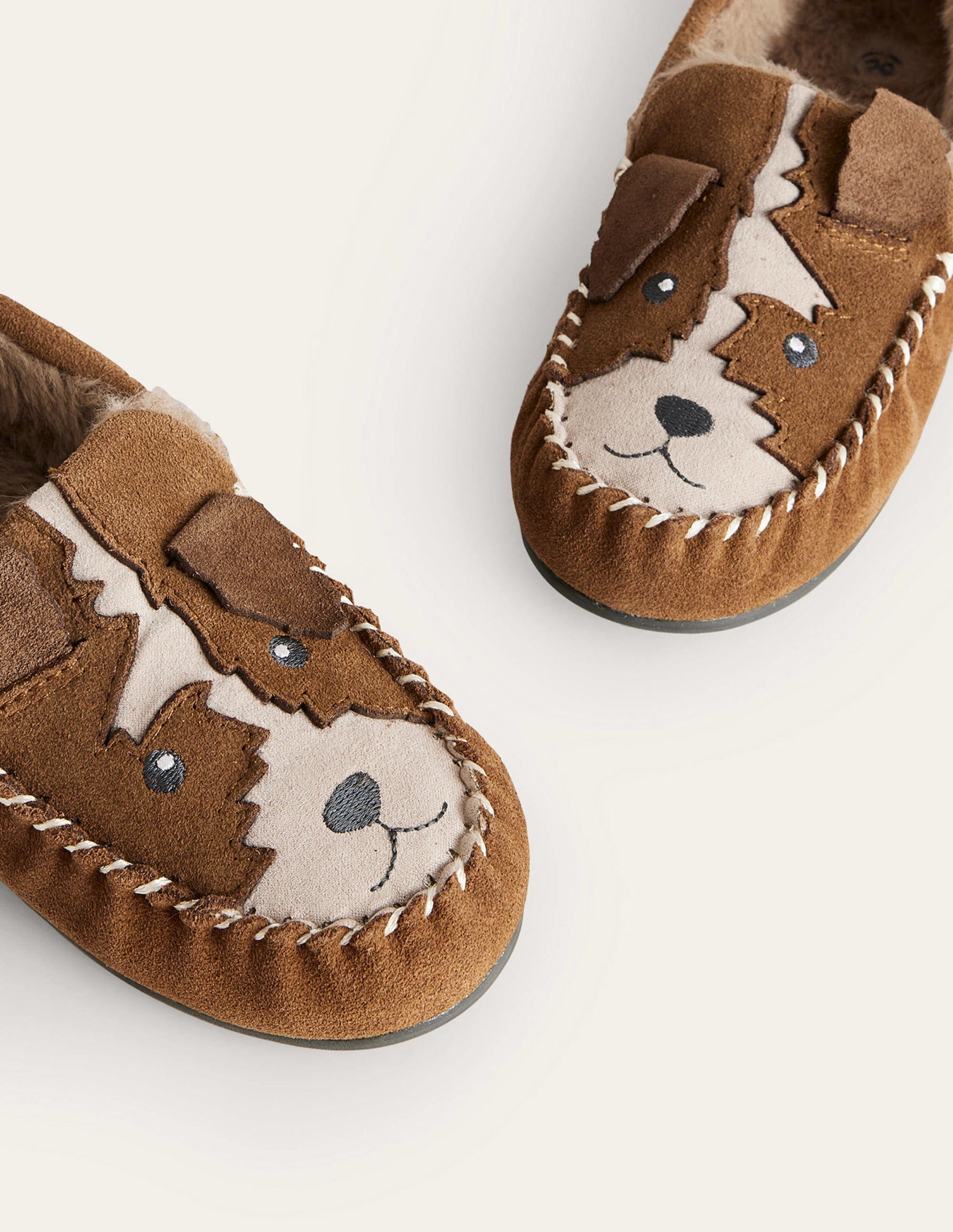 Slipper aus Veloursleder-Hellbraun-3