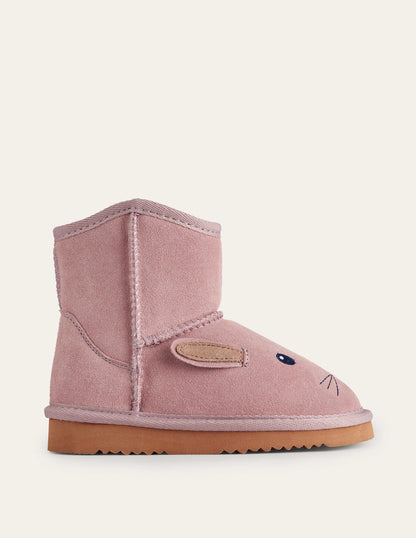 Novelty Schafsfell-Stiefel-Vintage Rosa-1