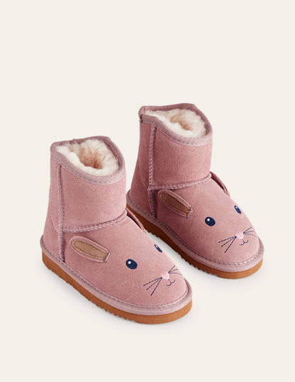 Novelty Schafsfell-Stiefel-Vintage Rosa-2
