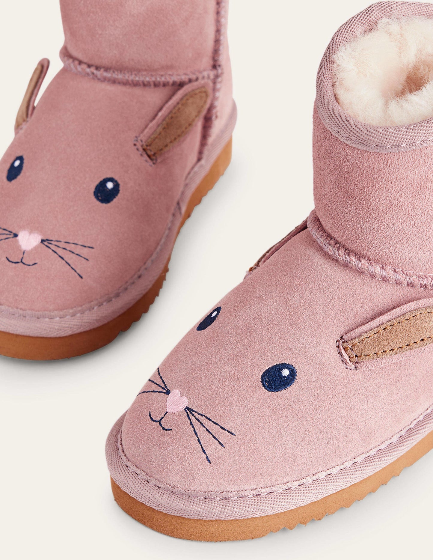 Novelty Schafsfell-Stiefel-Vintage Rosa