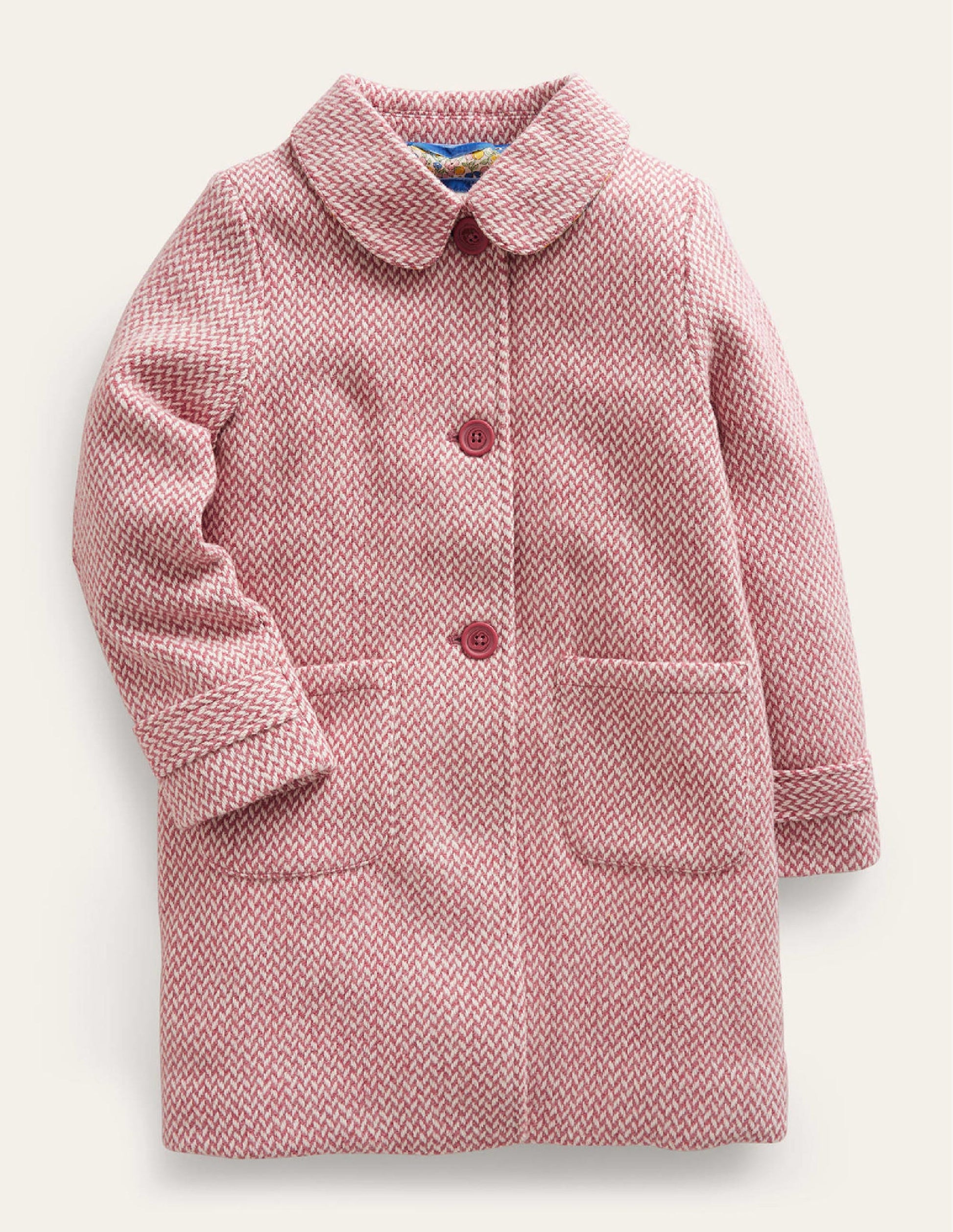 Wunderschöner Mantel aus Wollmischung-Rosa Twill-1