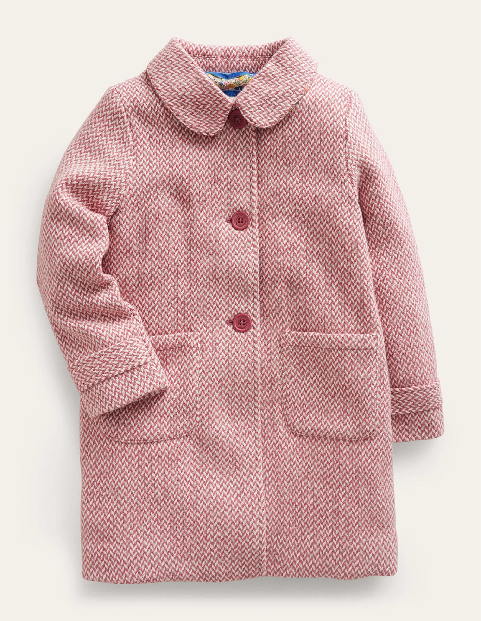 Wunderschöner Mantel aus Wollmischung-Rosa Twill - Image 1