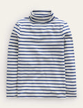 Top col roulé ultra-doux-Black/Ivory Stripe