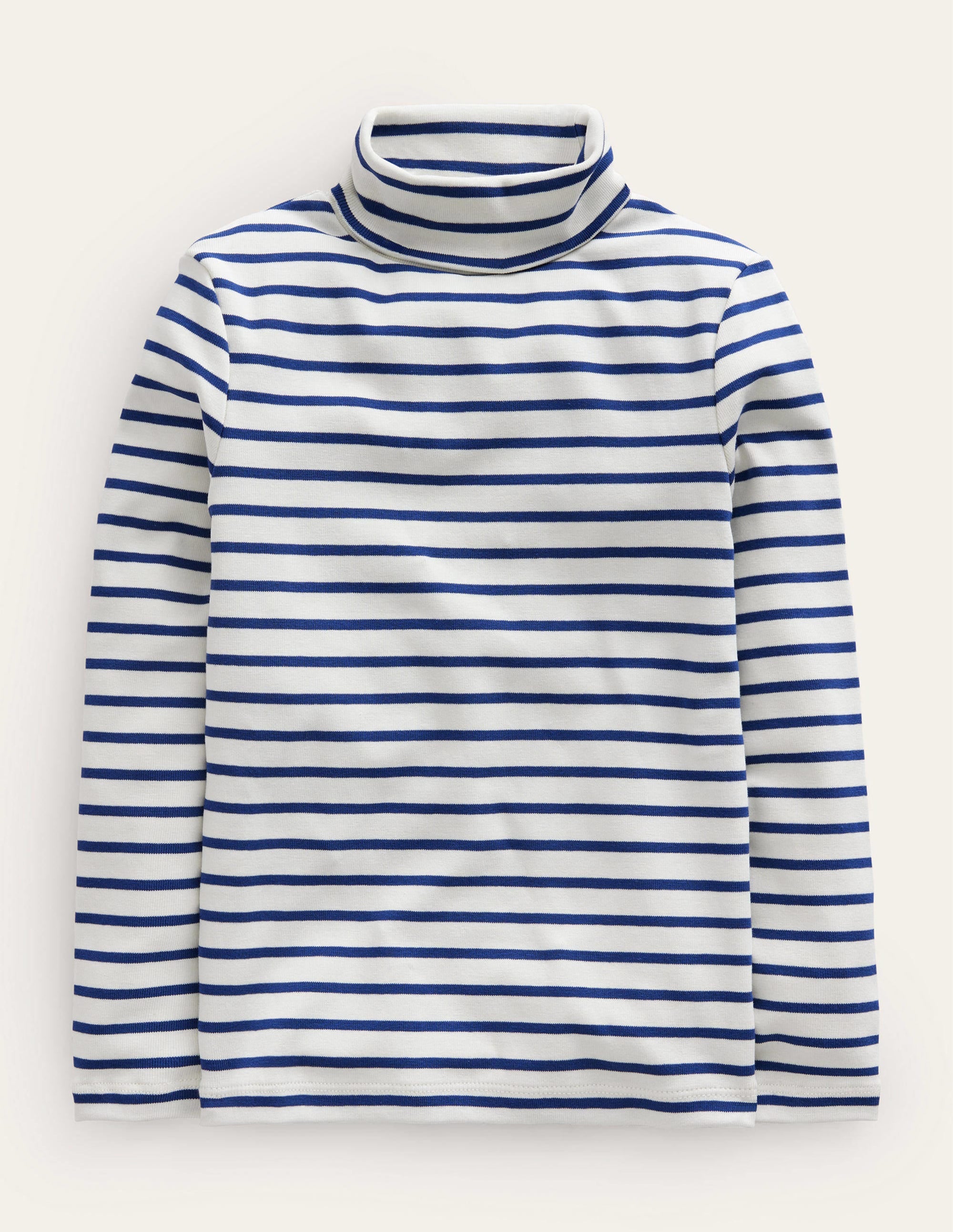 Top col roulé ultra-doux-Black/Ivory Stripe - Image 1