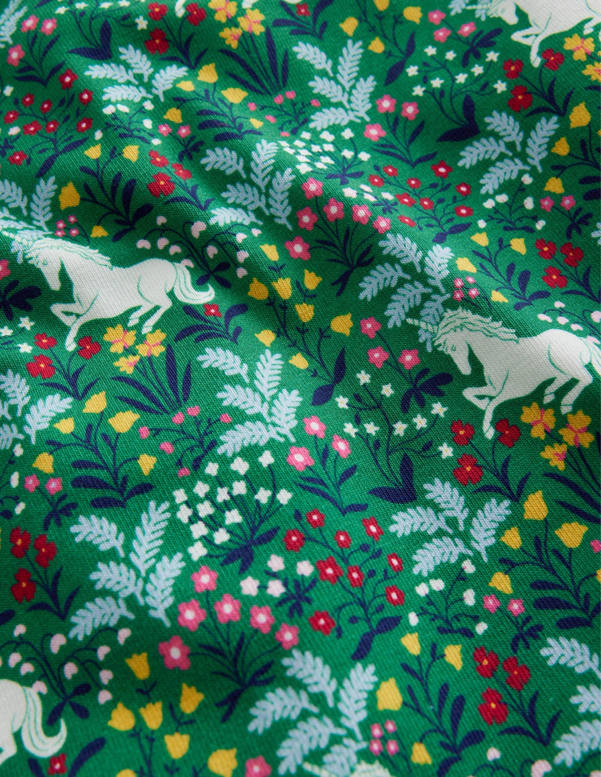 Superweiches Oberteil mit Rollkragen-Tiefgrün Einhorn Wiese - Image 3