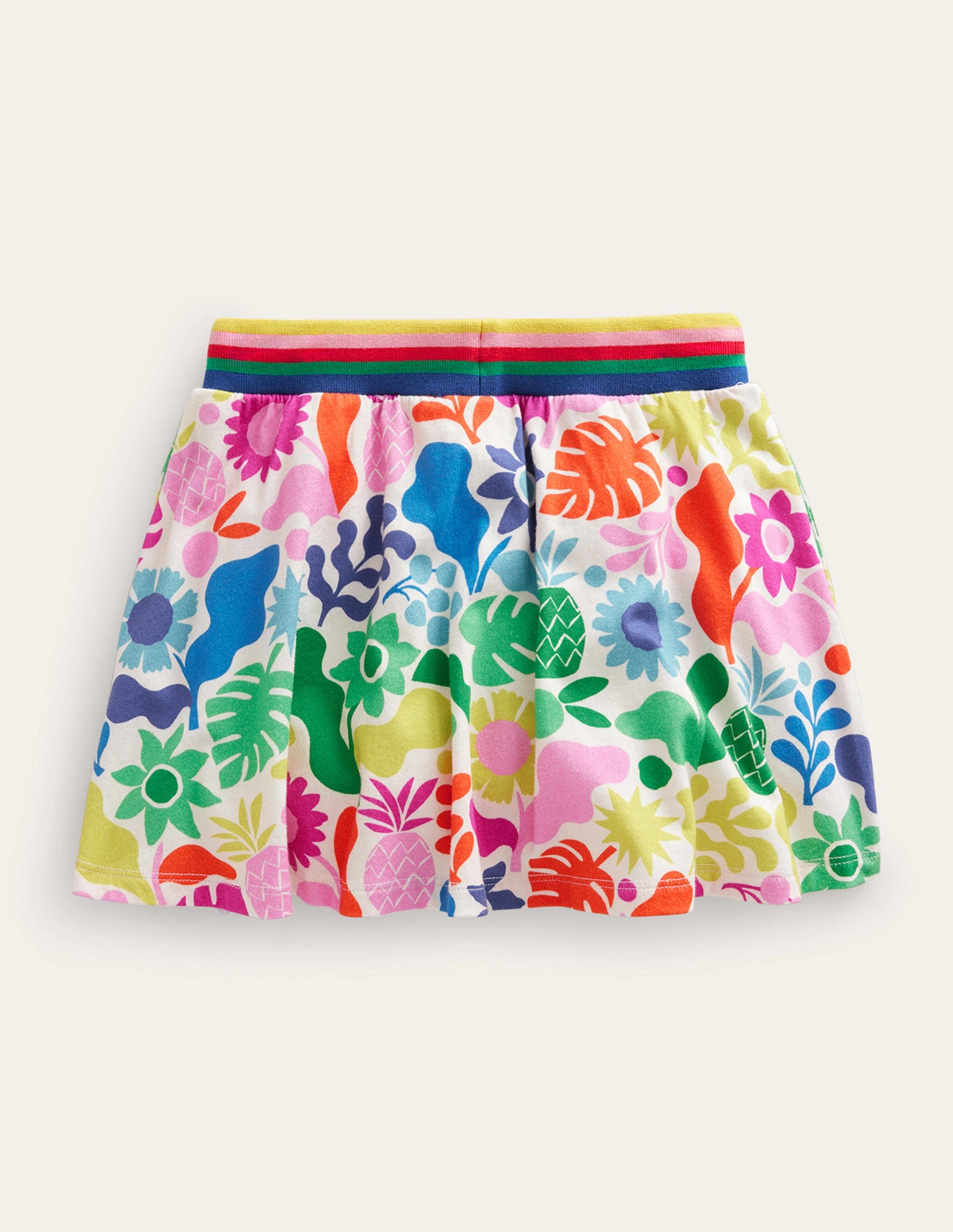 Gemusterter Jersey-Skort-Bunt, Urlaubs-Blumenmuster-2