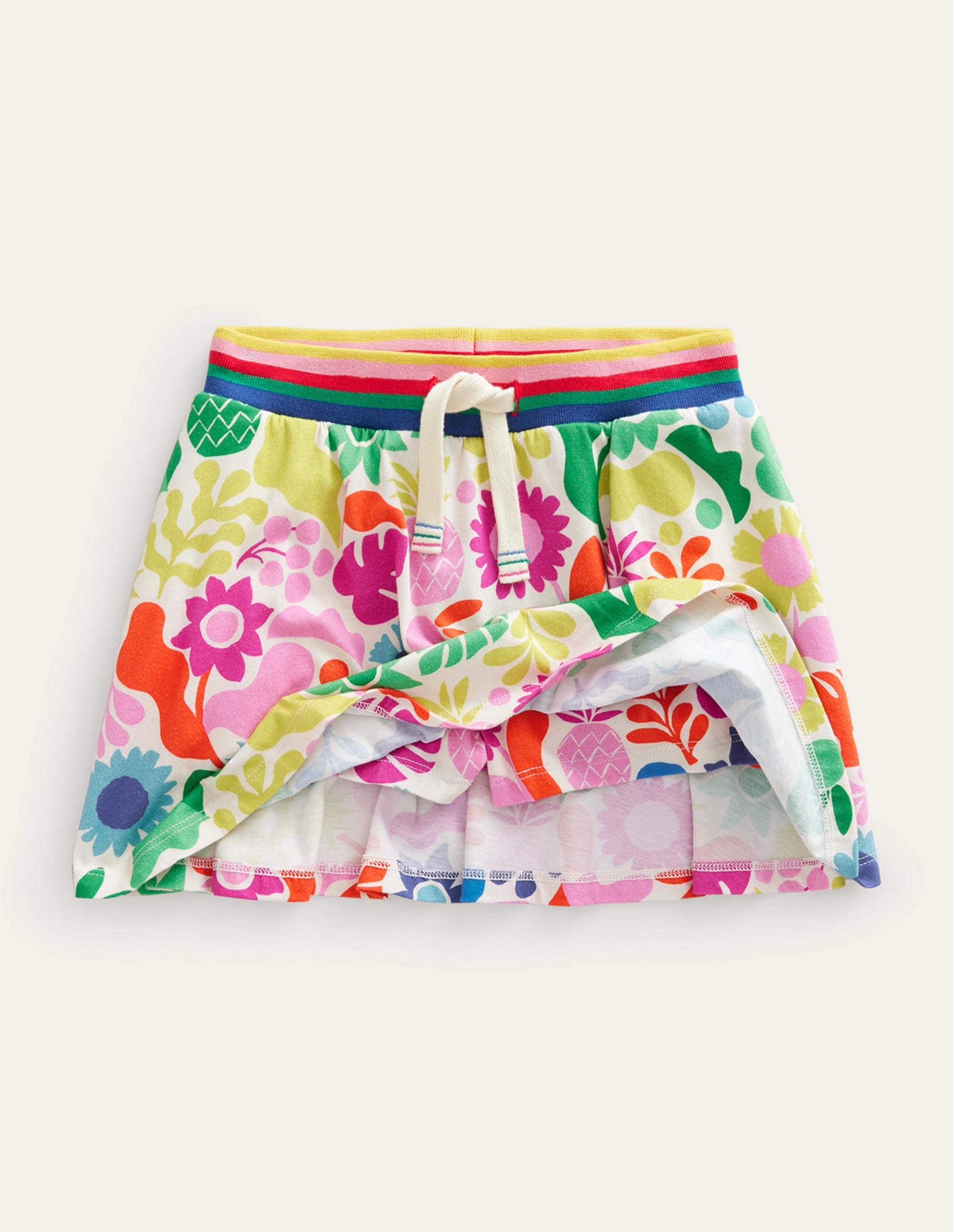 Gemusterter Jersey-Skort-Bunt, Urlaubs-Blumenmuster - Image 4