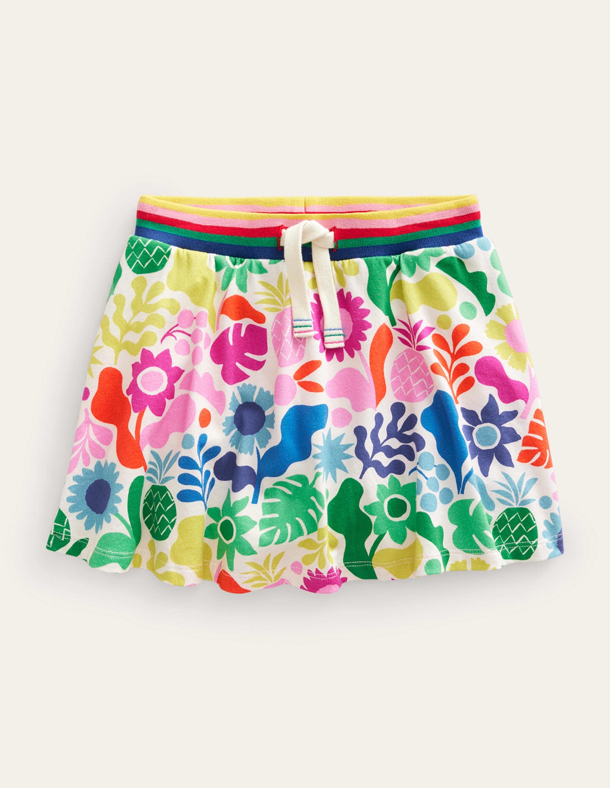 Gemusterter Jersey-Skort-Bunt, Urlaubs-Blumenmuster - Image 1