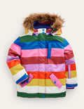 Wasserabweisende Allwetter-Jacke-Bunt Gestreift