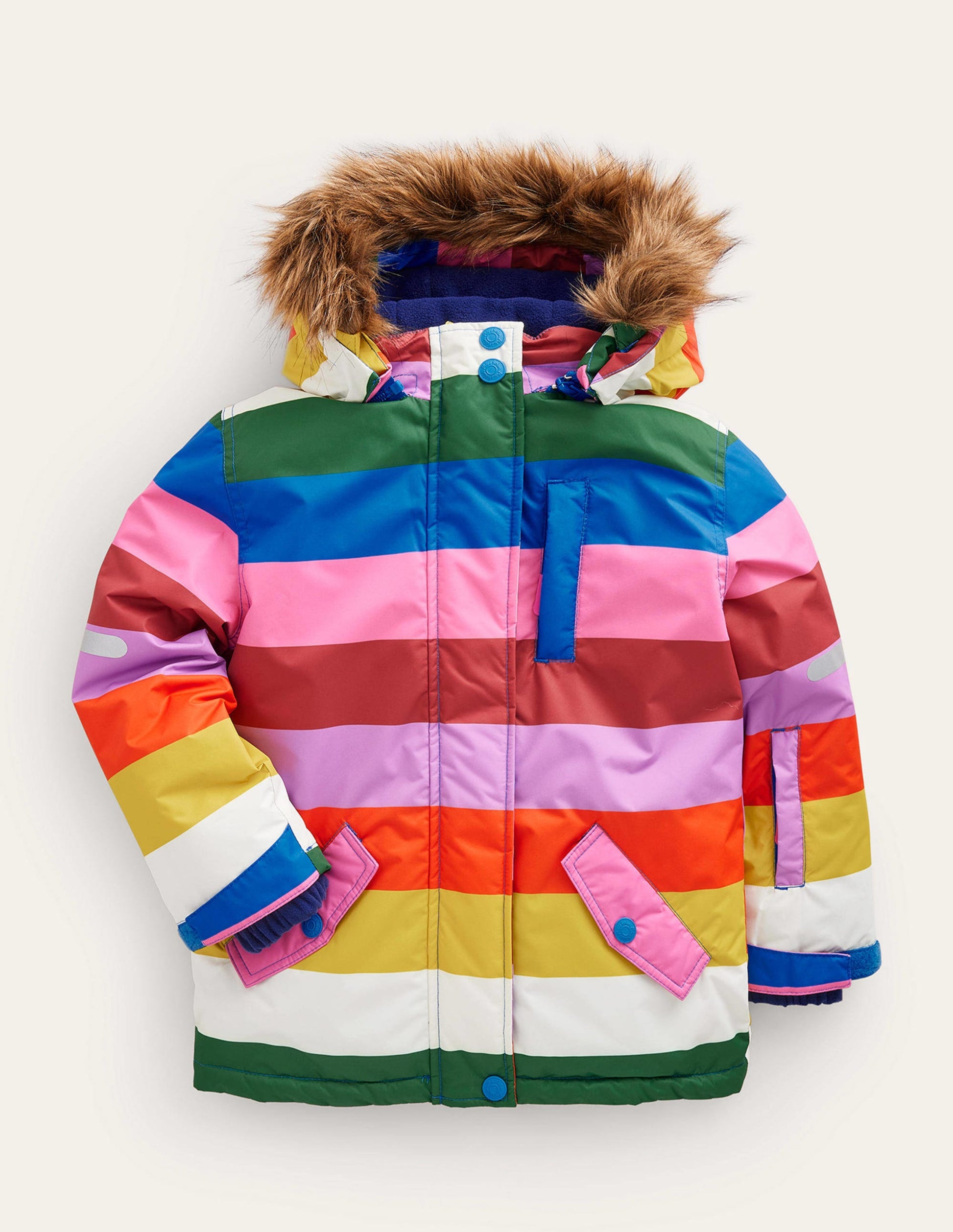 Wasserabweisende Allwetter-Jacke-Bunt Gestreift-1