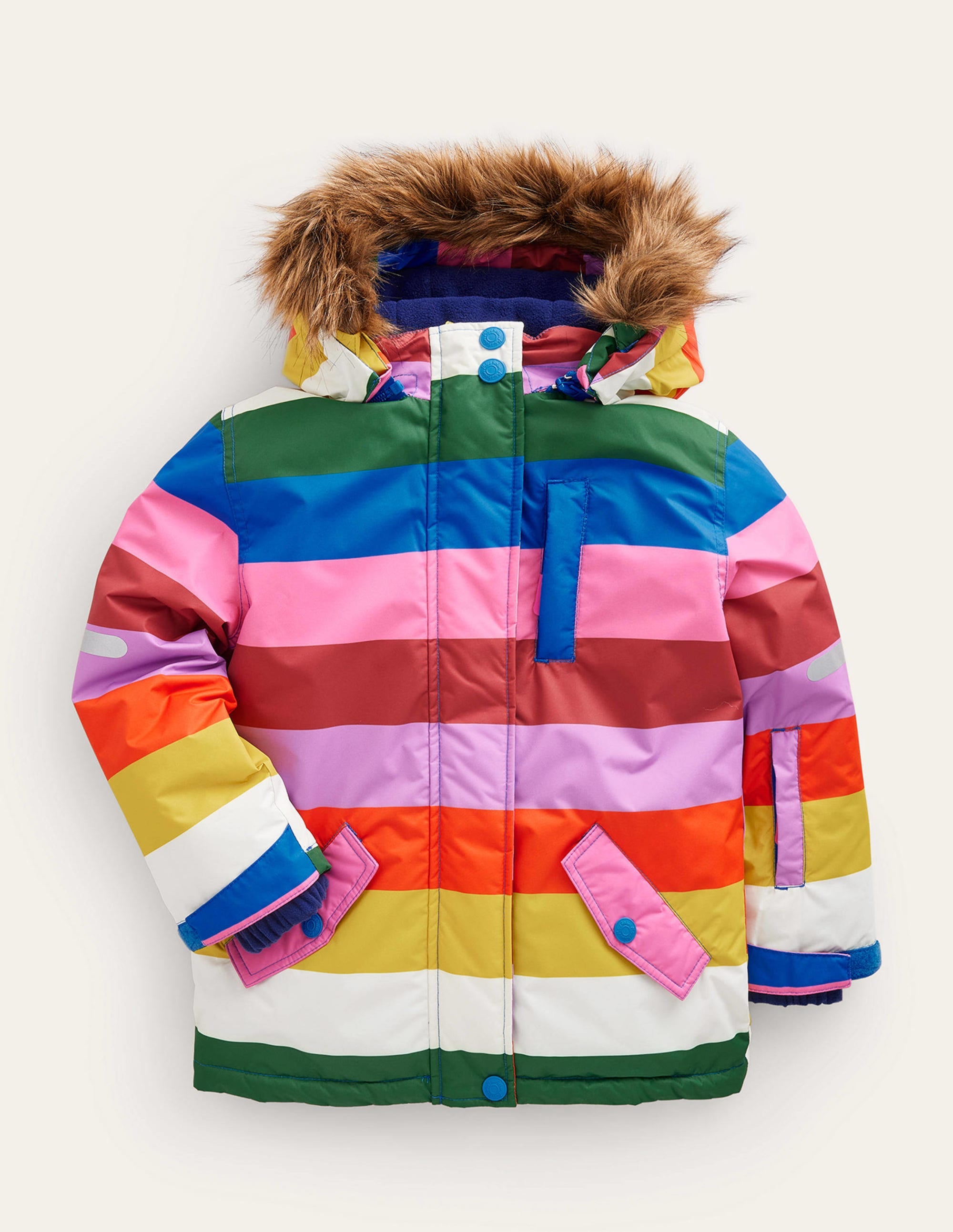 Wasserabweisende Allwetter-Jacke-Bunt Gestreift - Image 1