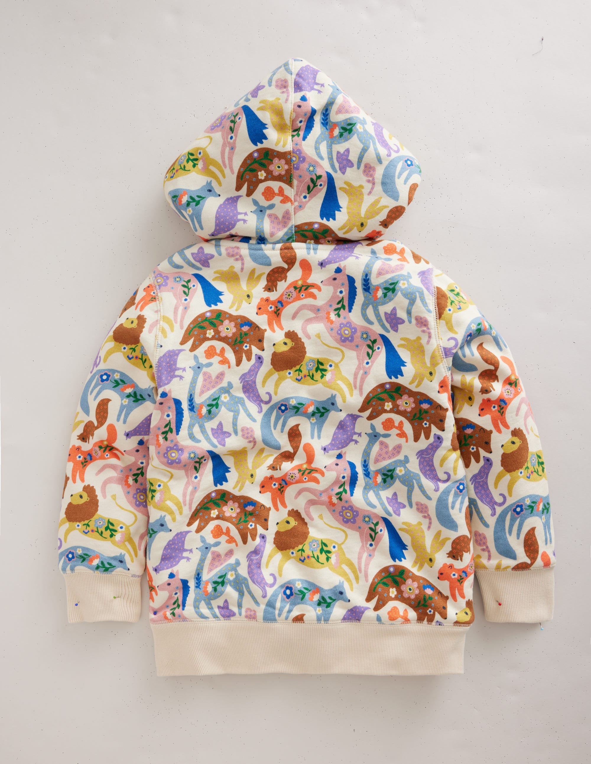 Pink Floral Borg Lined Hoodie-Rosa, Blumenmuster - Image 2