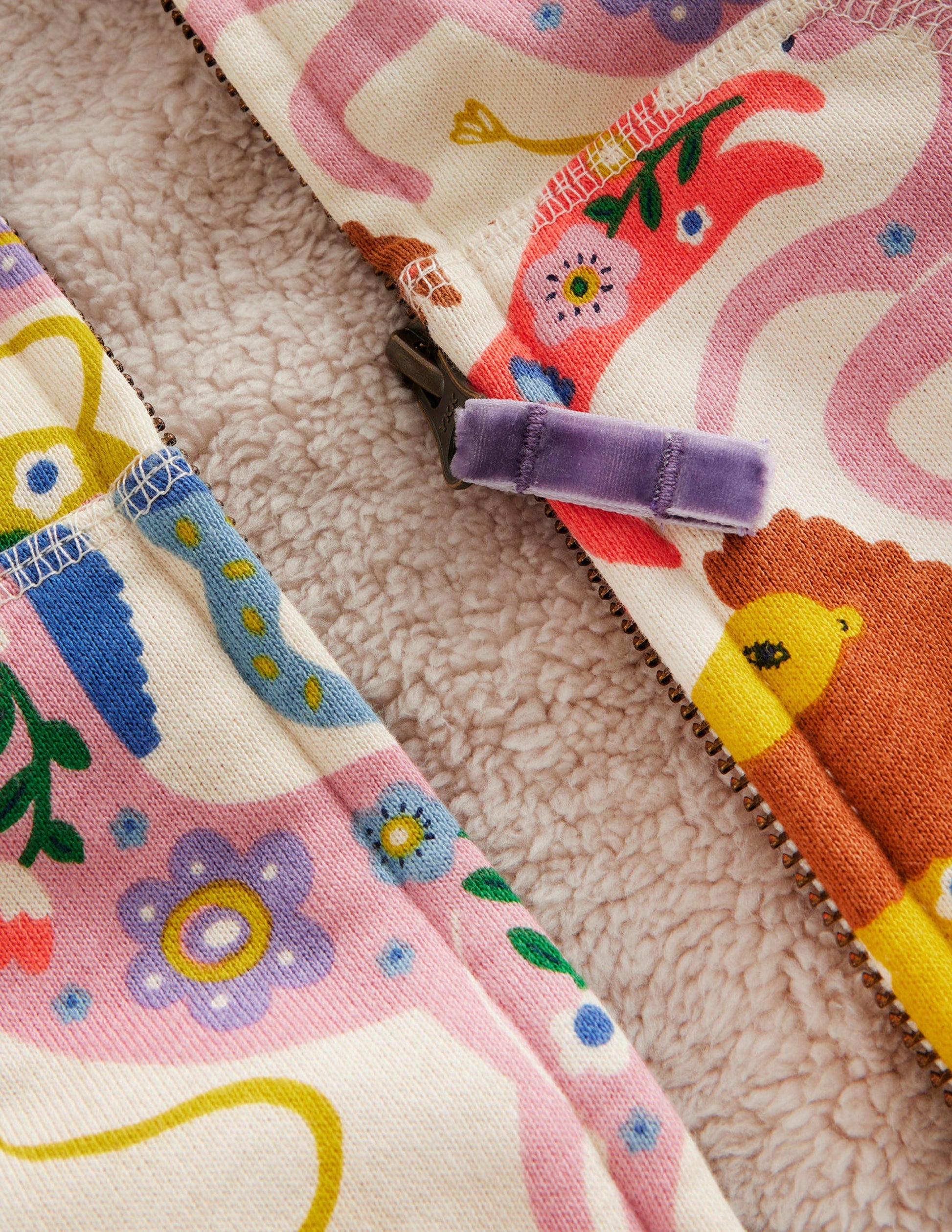 Kapuzenpulli mit Zottelfutter-Bunt Freunde-3