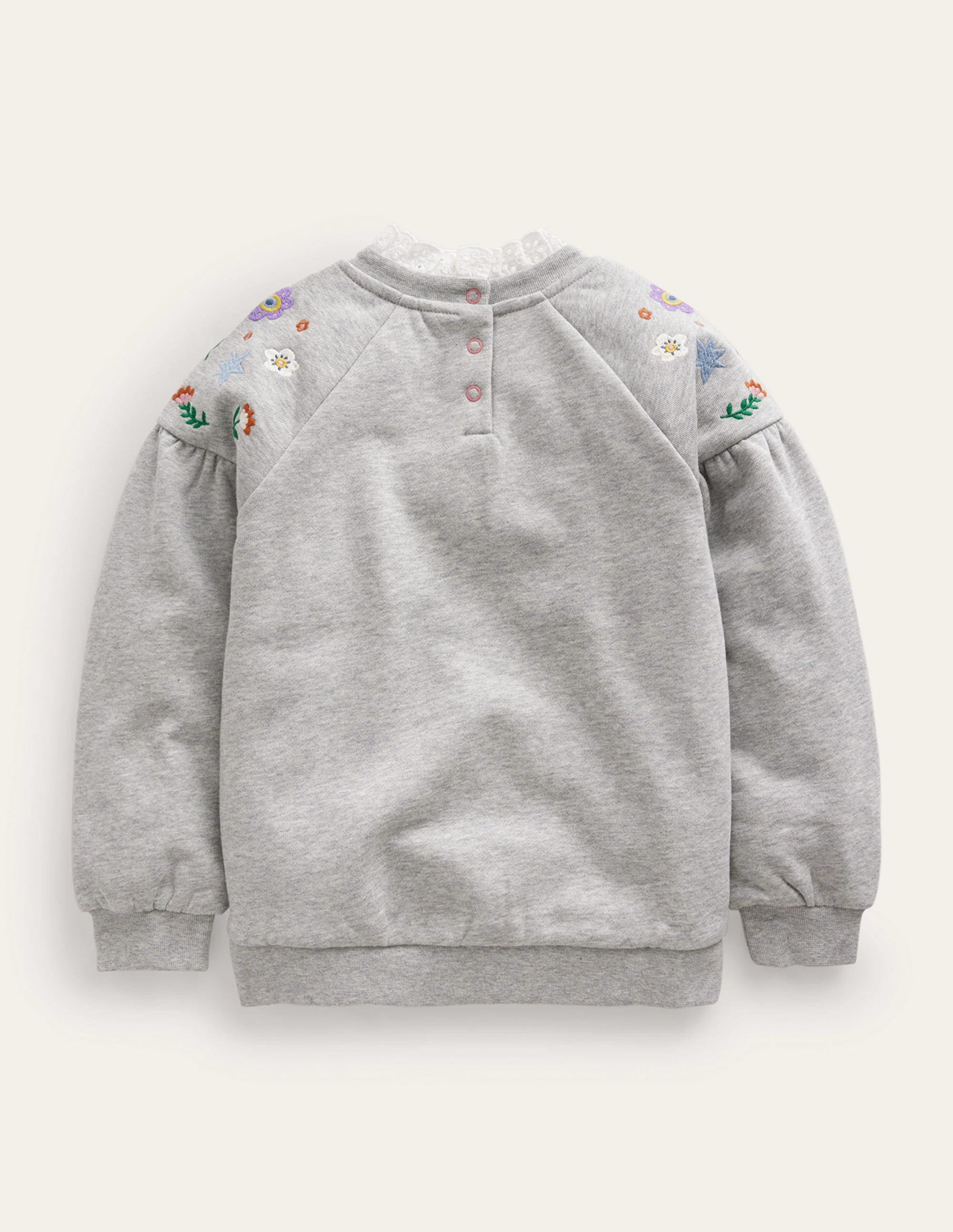 Besticktes Sweatshirt-Grau Meliert Tiere - Image 2