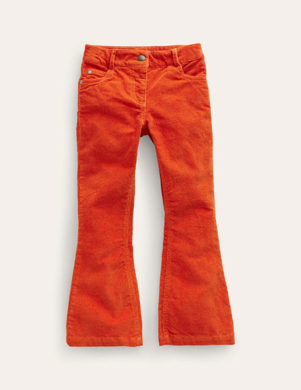 Ausgestellte Jeans-Ahorn-Orange Cord