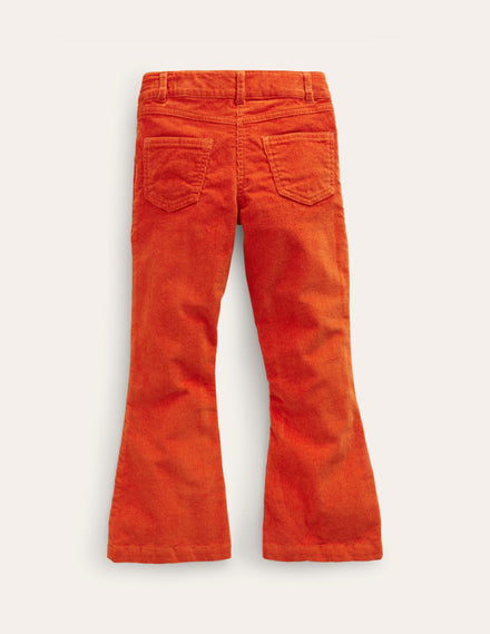 Ausgestellte Jeans-Ahorn-Orange Cord