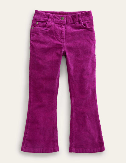 Ausgestellte Jeans-Chrysanthemen-Lila Cord-1