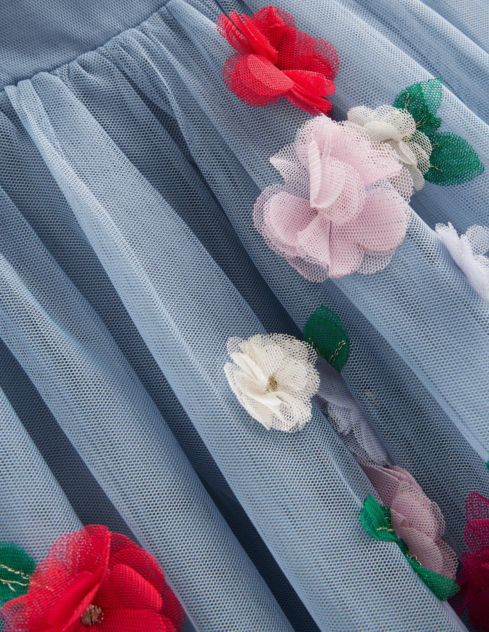 Tüllkleid mit Applikationen-Kieselblau-3