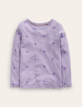 Top manches longues en pointelle-Lapins violet lavande