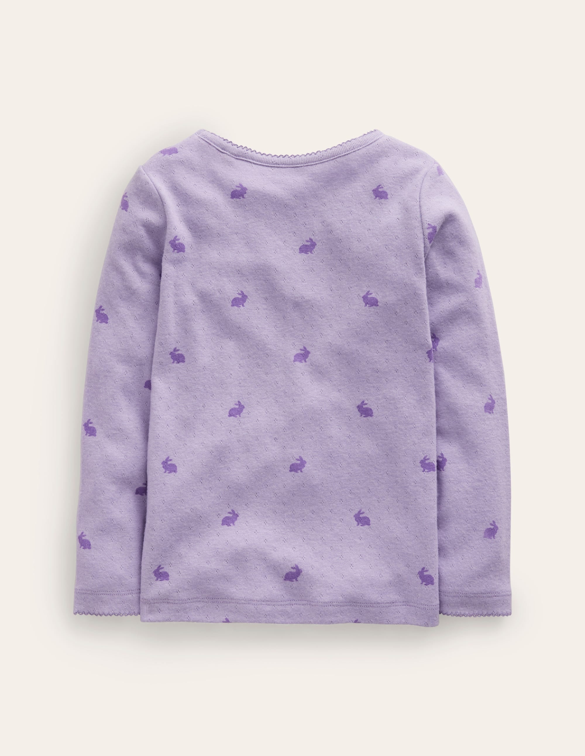 Top manches longues en pointelle-Lapins violet lavande - Image 2