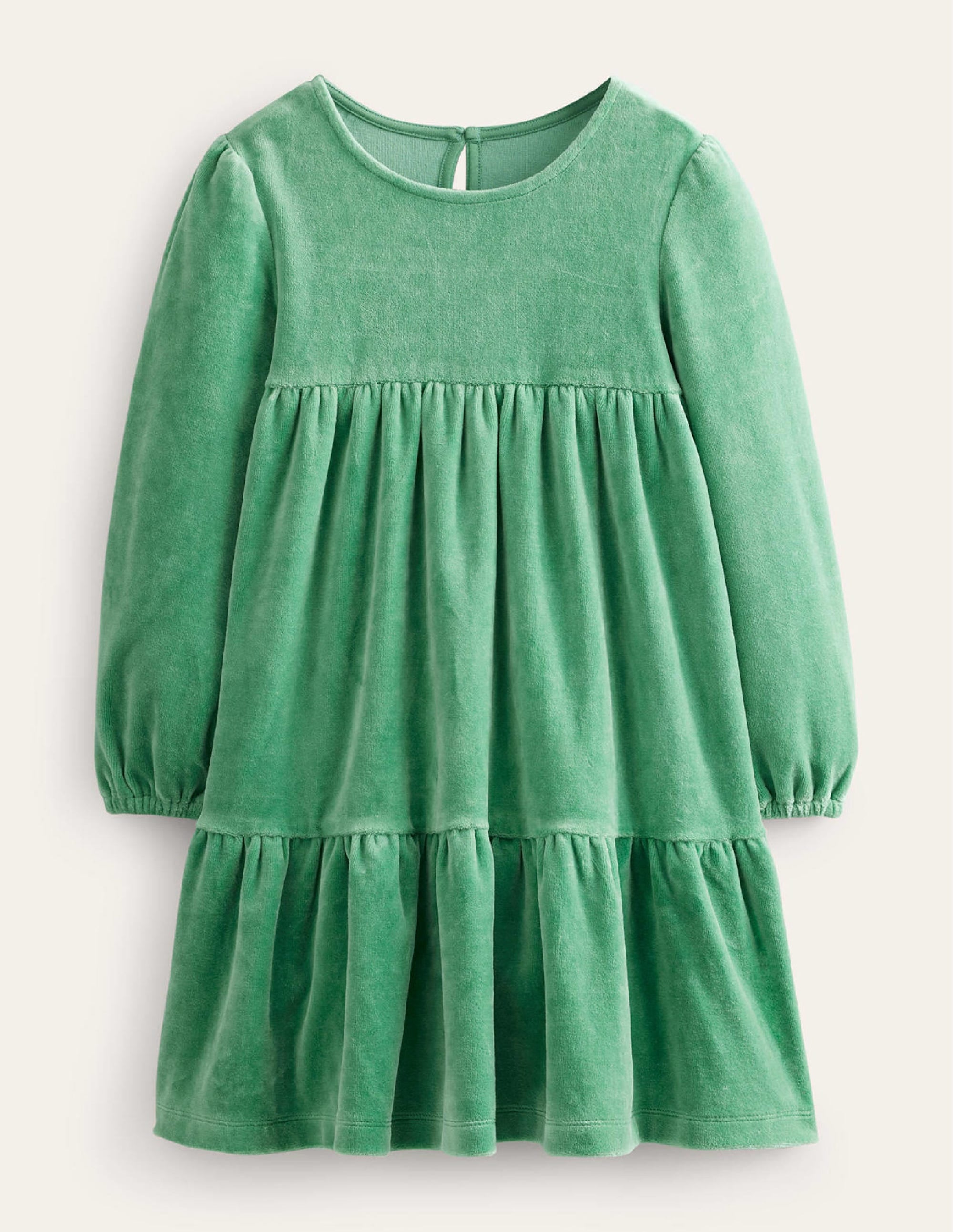 Robe en velours à volants-Vert monstre - Image 1