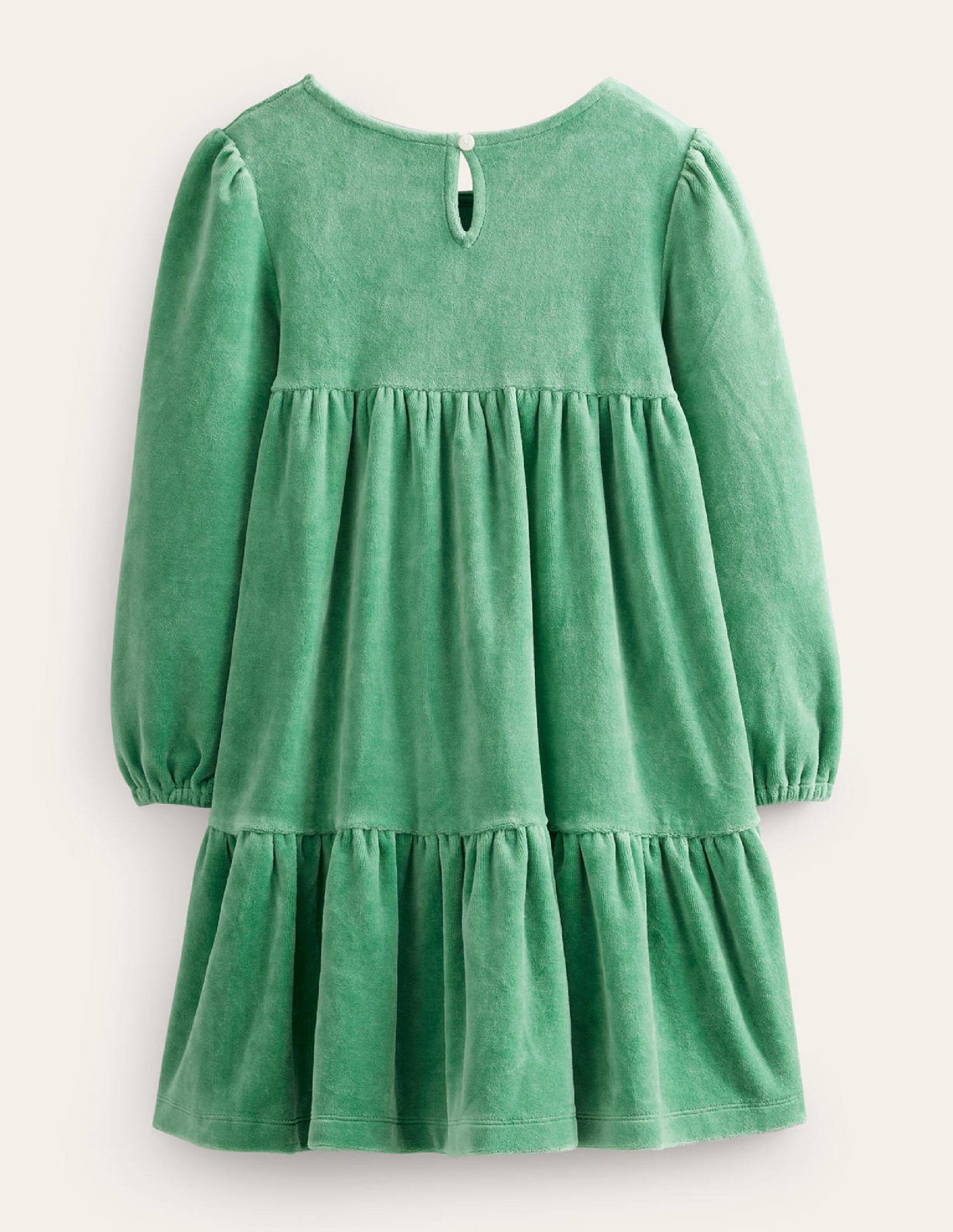 Robe en velours à volants-Vert monstre-2