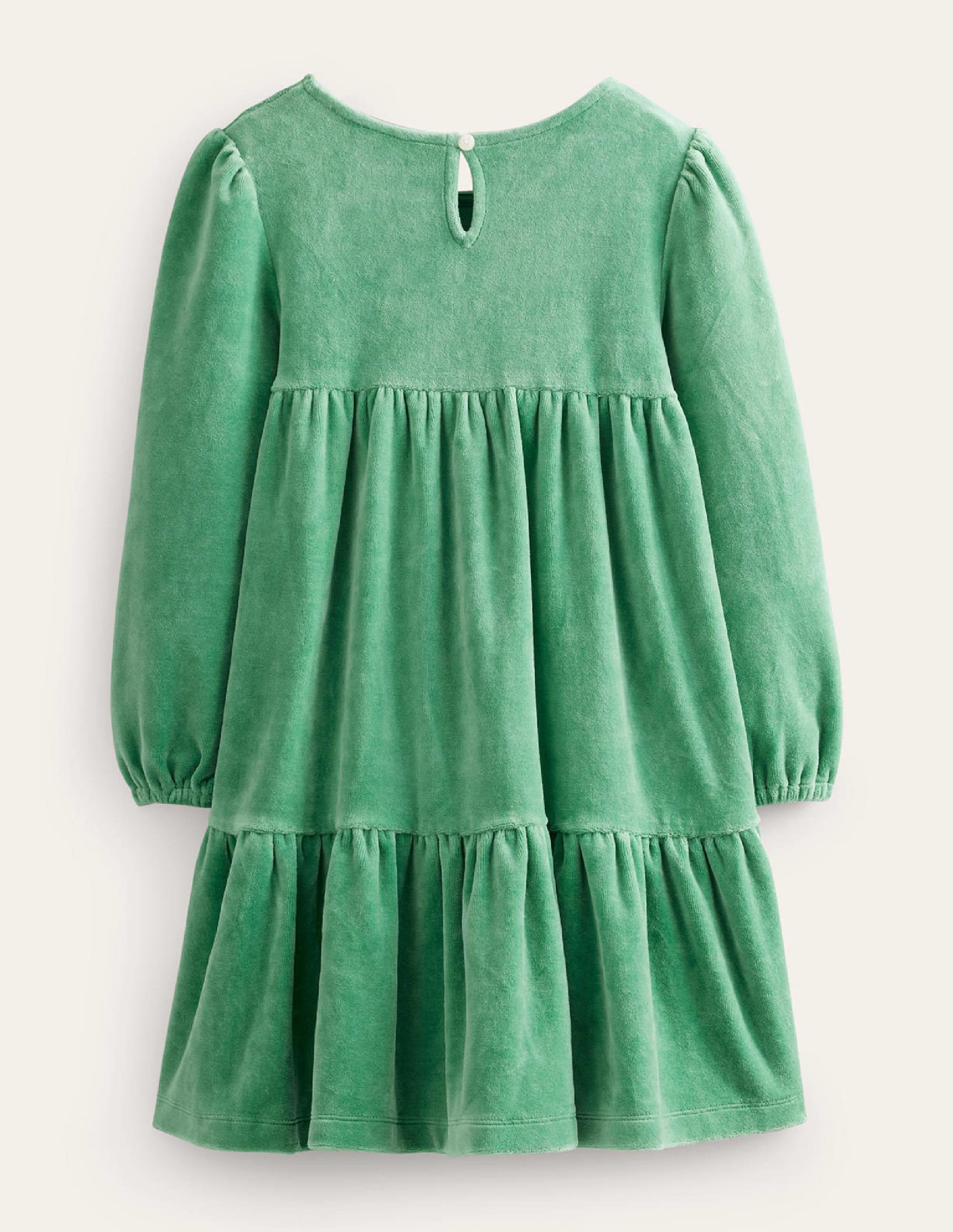 Robe en velours à volants-Vert monstre - Image 2