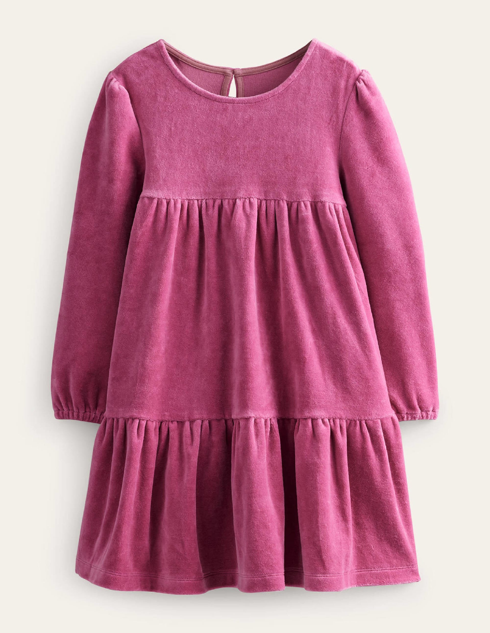Robe en velours à volants-Rose tasse de thé - Image 1
