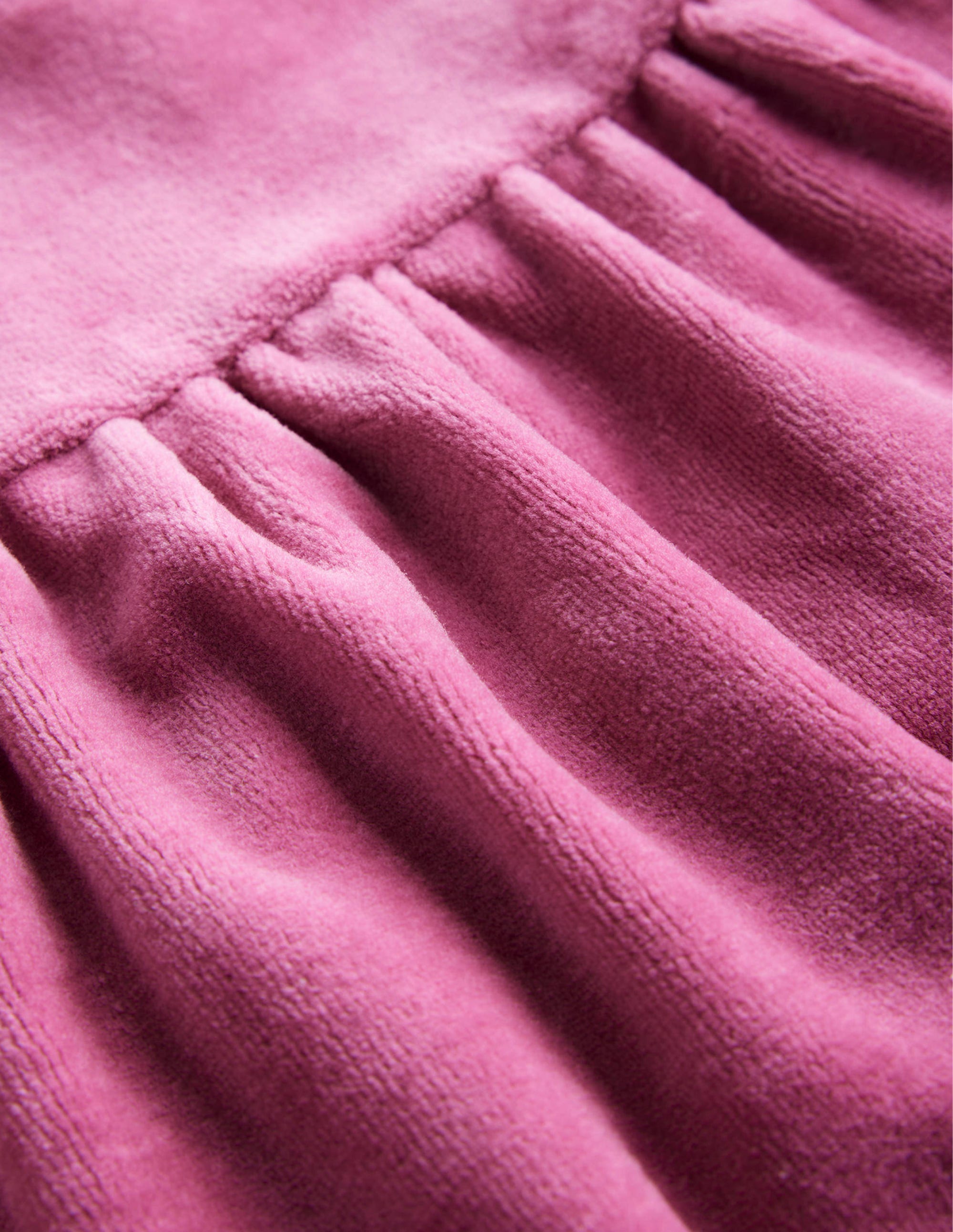 Robe en velours à volants-Rose tasse de thé - Image 3