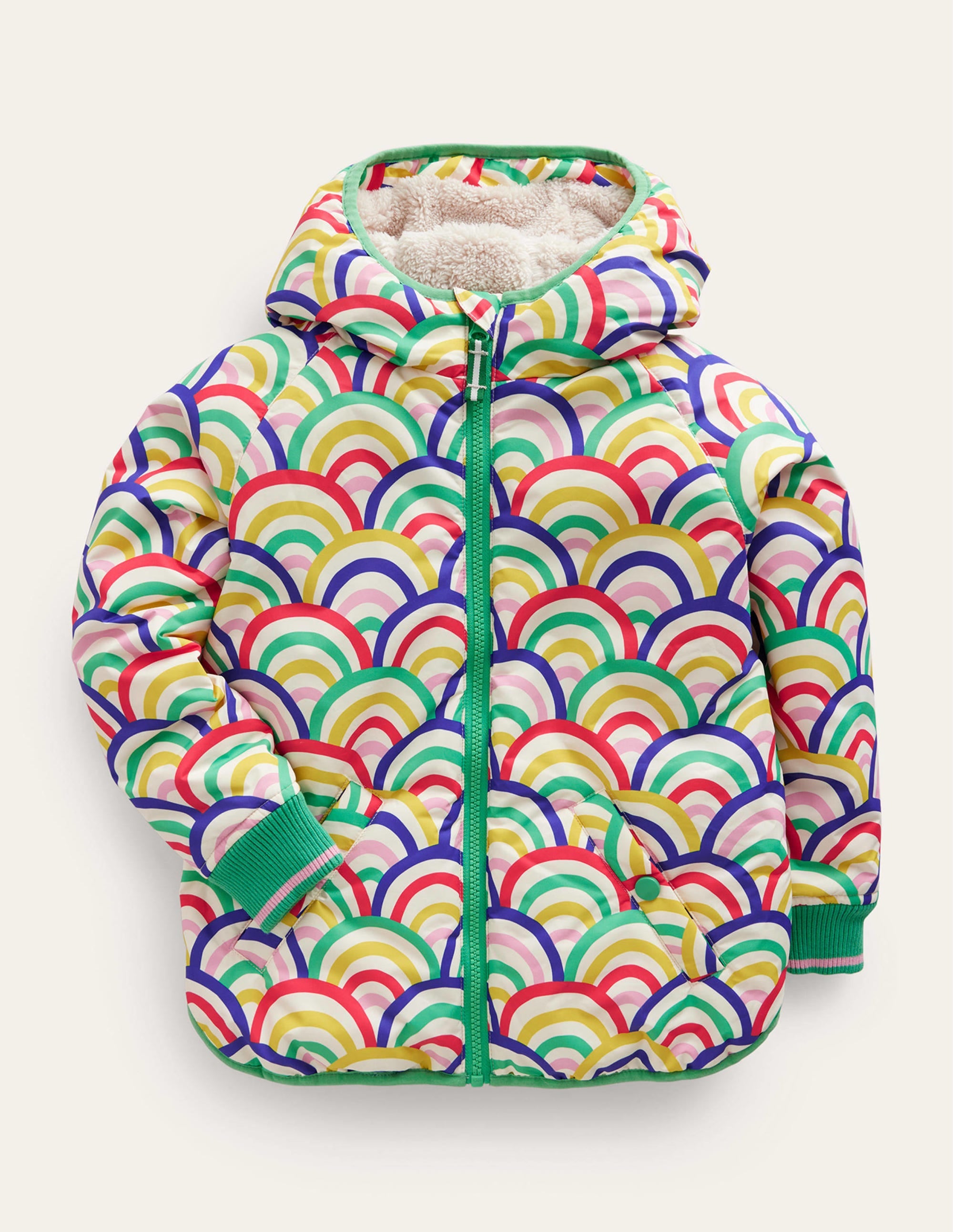 Bedruckter Anorak mit Sherpa-Futter-Bunt Regenbogen - Image 1