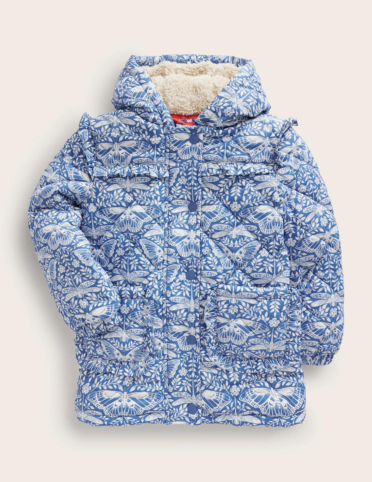 Anorak mit Muschelsteppung-Delftblau Schmetterling - Image 1