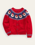 Fun Fair Isle Cardigan-Red Father Christmas